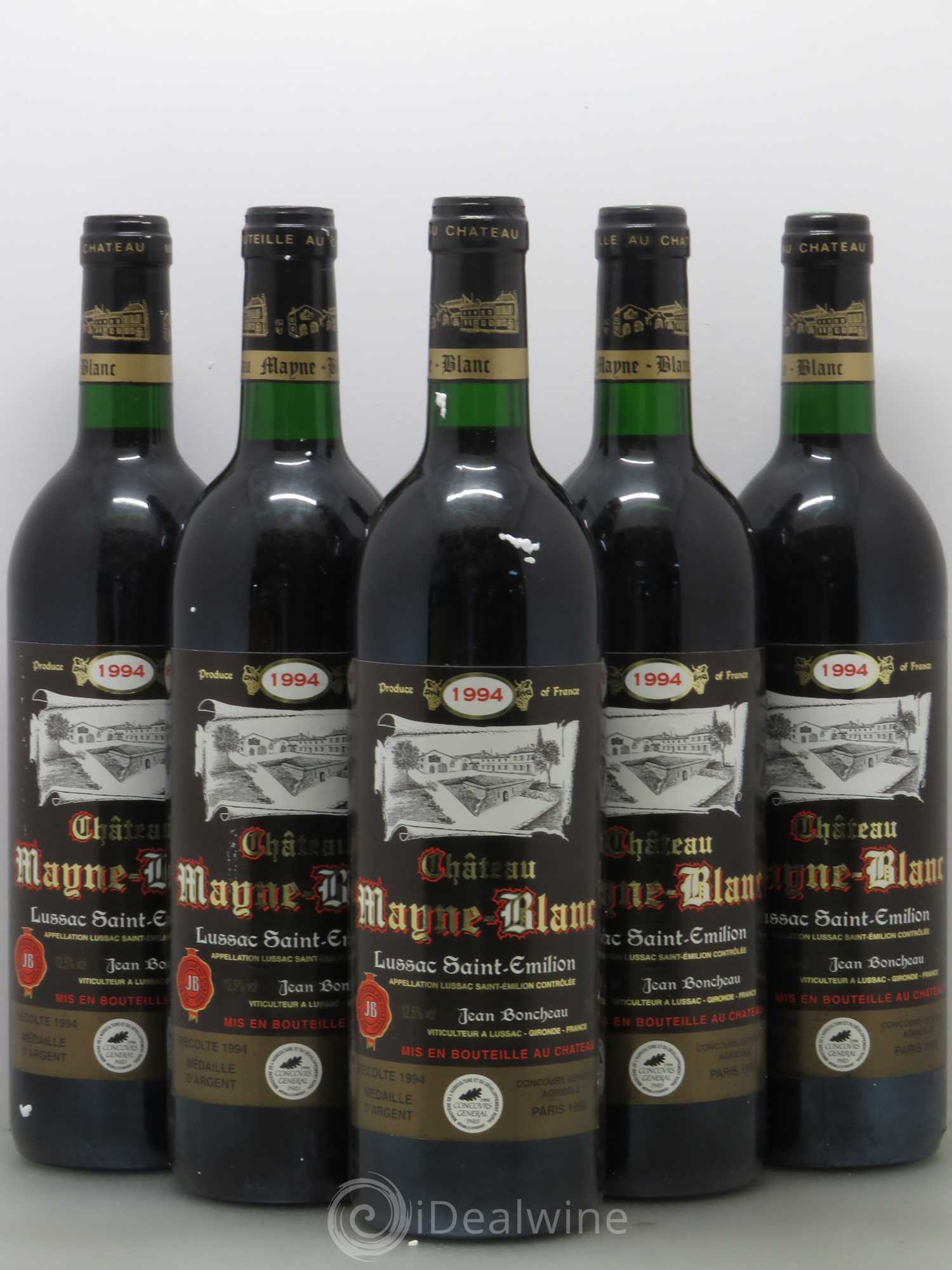 Bordeaux Château Mayne-blanc (sans prix de réserve) 1994 - Posten von 5 Flaschen - 0