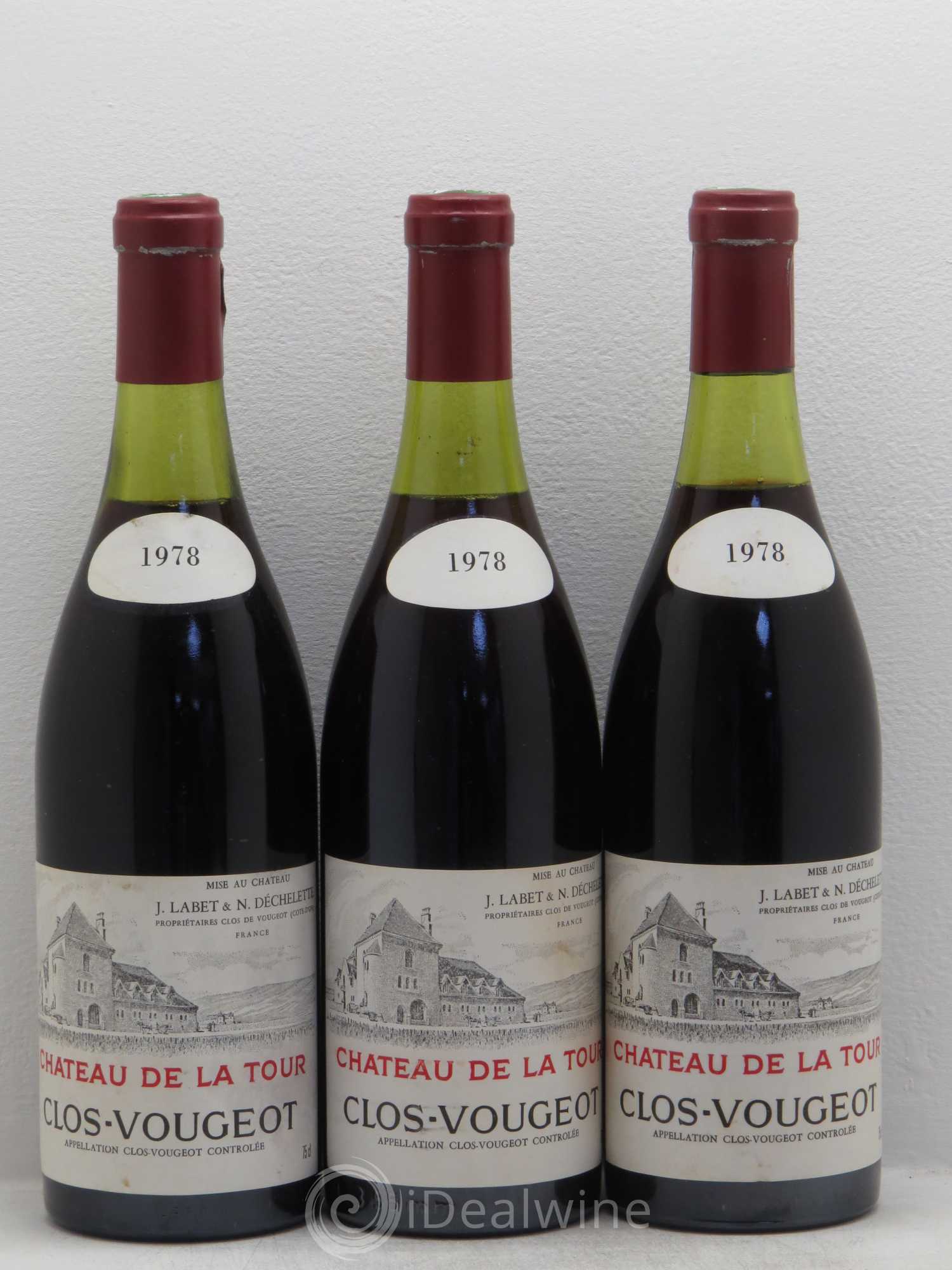 Clos de Vougeot Grand Cru Château de La Tour 1978 - Lot de 3 bouteilles - 0