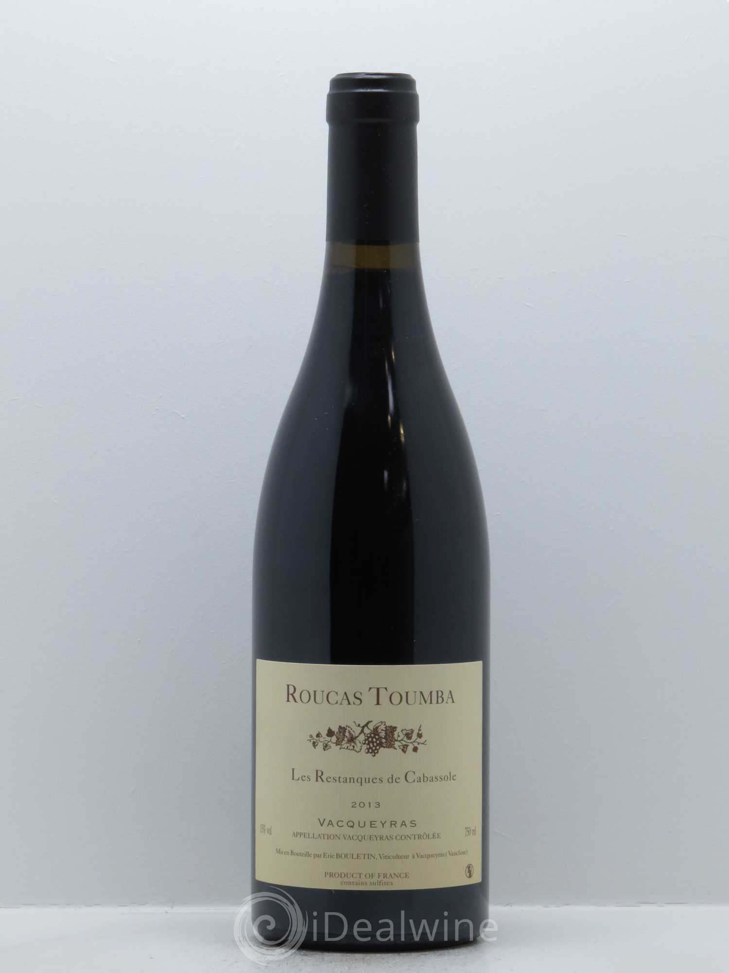Vacqueyras Les Restanques de Cabassole Roucas Toumba 2013 - Lot de 1 bouteille - 0