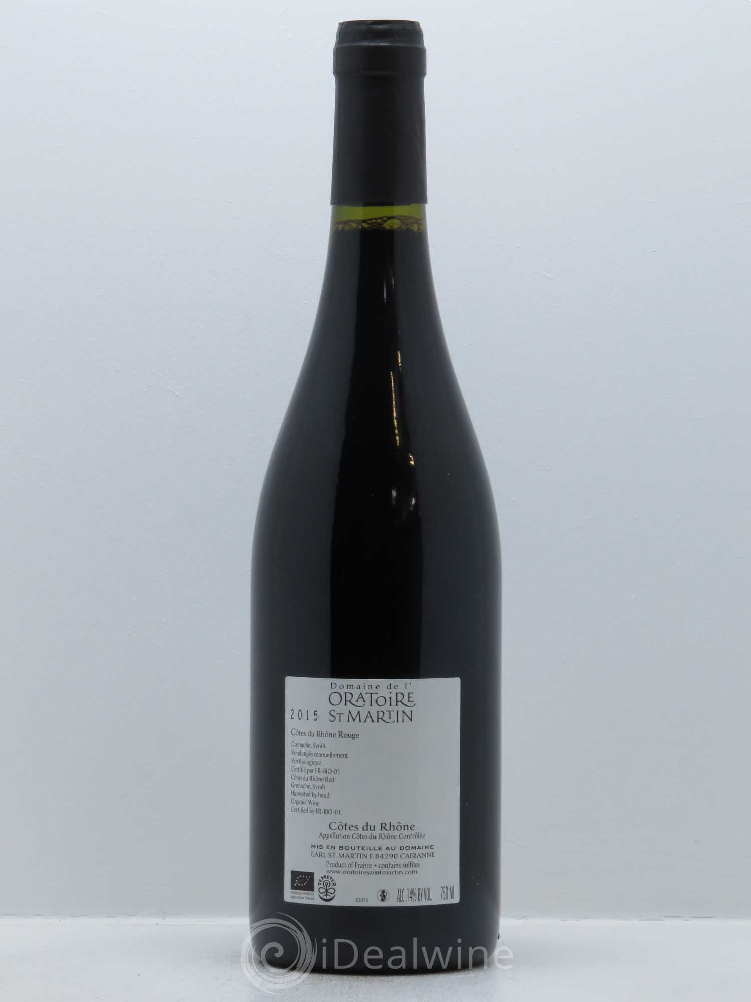 Côtes-du-Rhône Les P'tits Gars Oratoire Saint-Martin - Frédéric et François Alary 2015 - Lot de 1 bouteille - 1