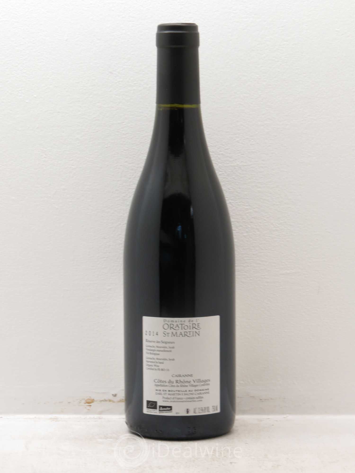 Cairanne Réserve des Seigneurs Oratoire Saint-Martin - Frédéric et François Alary 2014 - Lot de 1 bouteille - 1