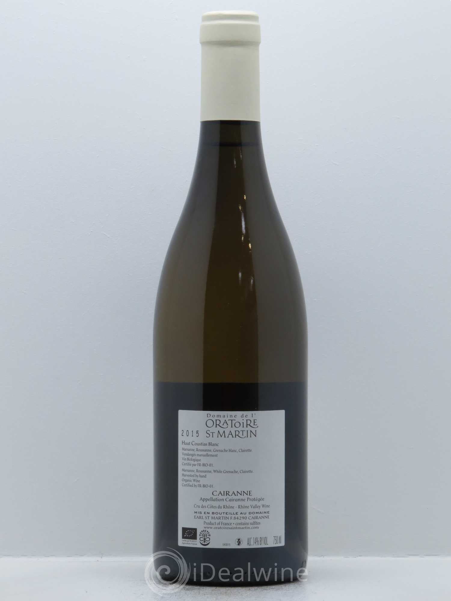 Cairanne Haut-Coustias Oratoire Saint-Martin - Frédéric et François Alary 2015 - Lot de 1 bouteille - 1