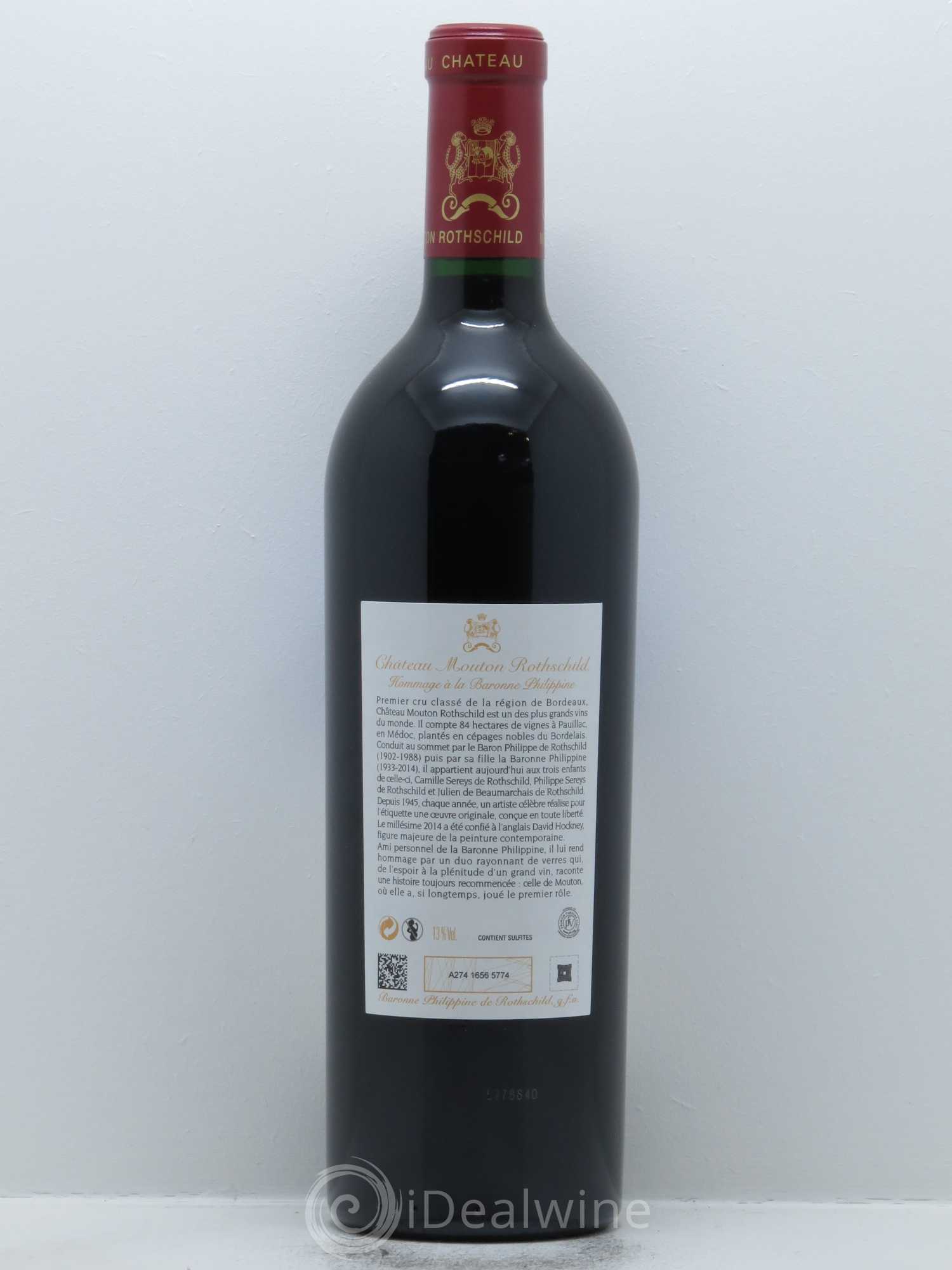 Château Mouton Rothschild 1er Grand Cru Classé 2014 - Lot de 1 bouteille - 1
