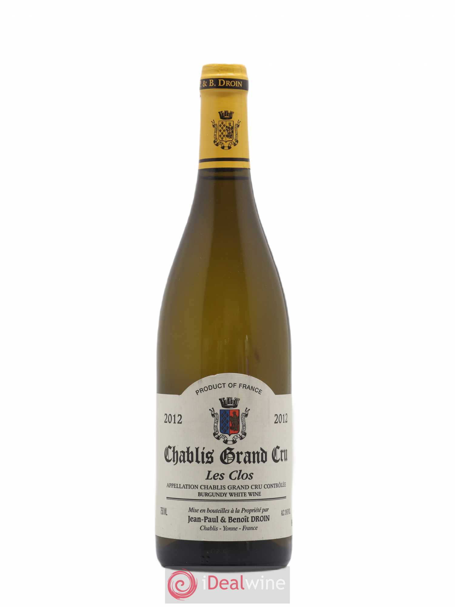 Chablis Grand Cru Les Clos Jean-Paul & Benoît Droin (Domaine) 2012 - Lot de 1 bouteille - 0