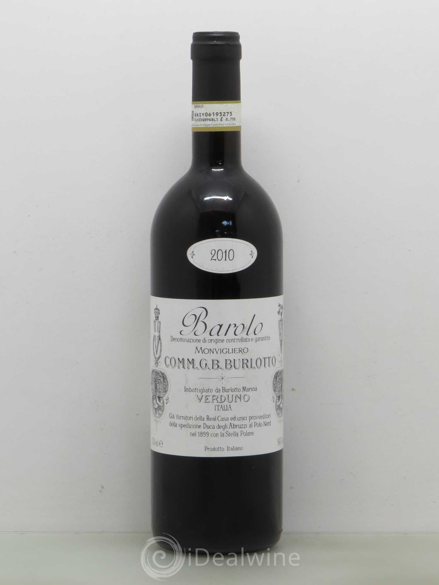 Barolo Comm Burlotto Monvigliero Barolo 2010 - Lot de 1 bouteille - 0