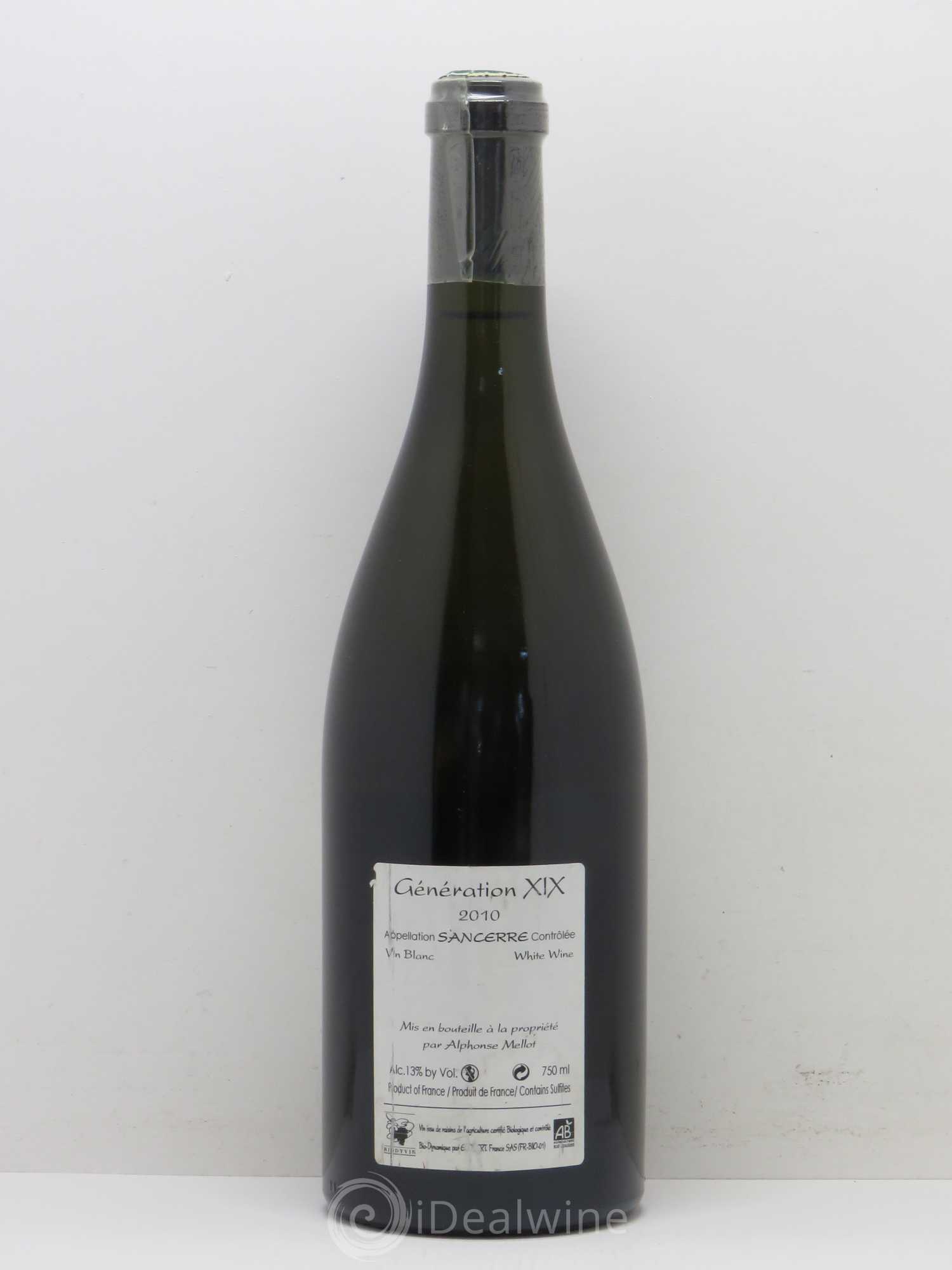 Sancerre Génération XIX Alphonse Mellot 2010 - Posten von 1 Flasche - 1