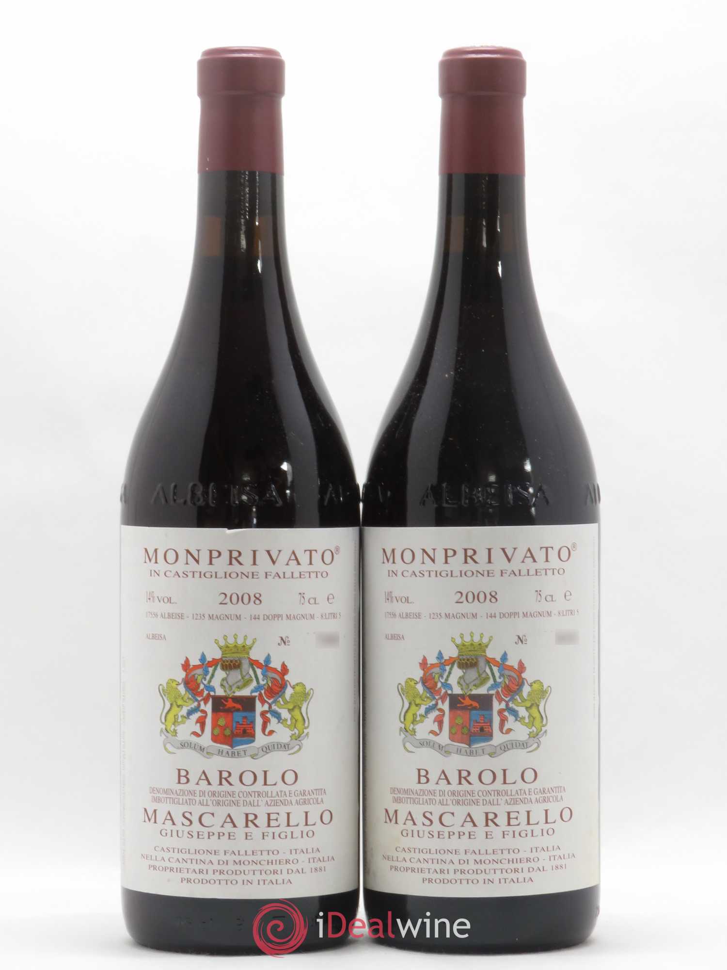 Barolo DOCG Monprivato Giuseppe Mascarello 2008 - Lot de 2 bouteilles - 0