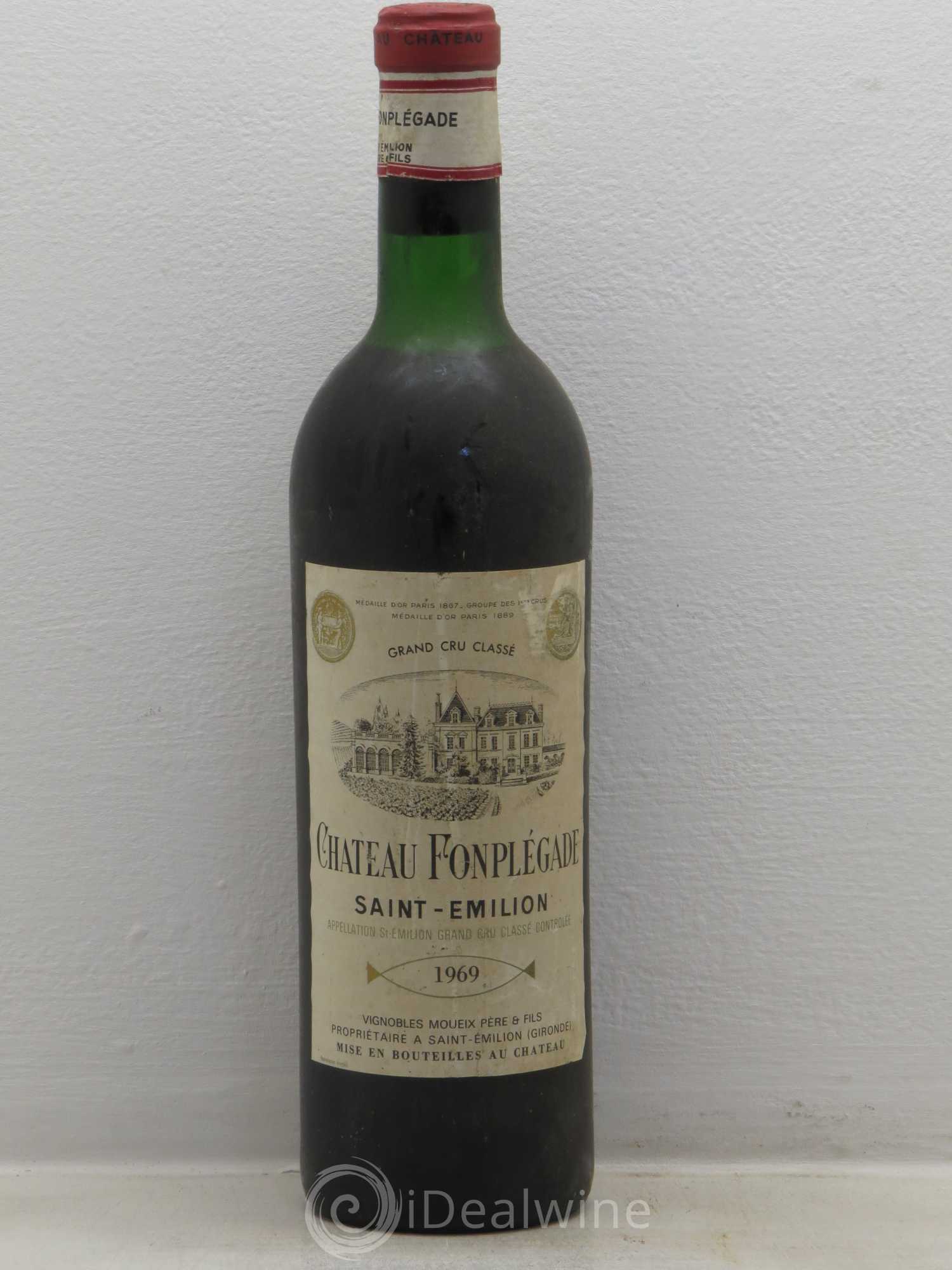 Château Fonplegade Grand Cru Classé 1969 - Lot de 1 bouteille - 0