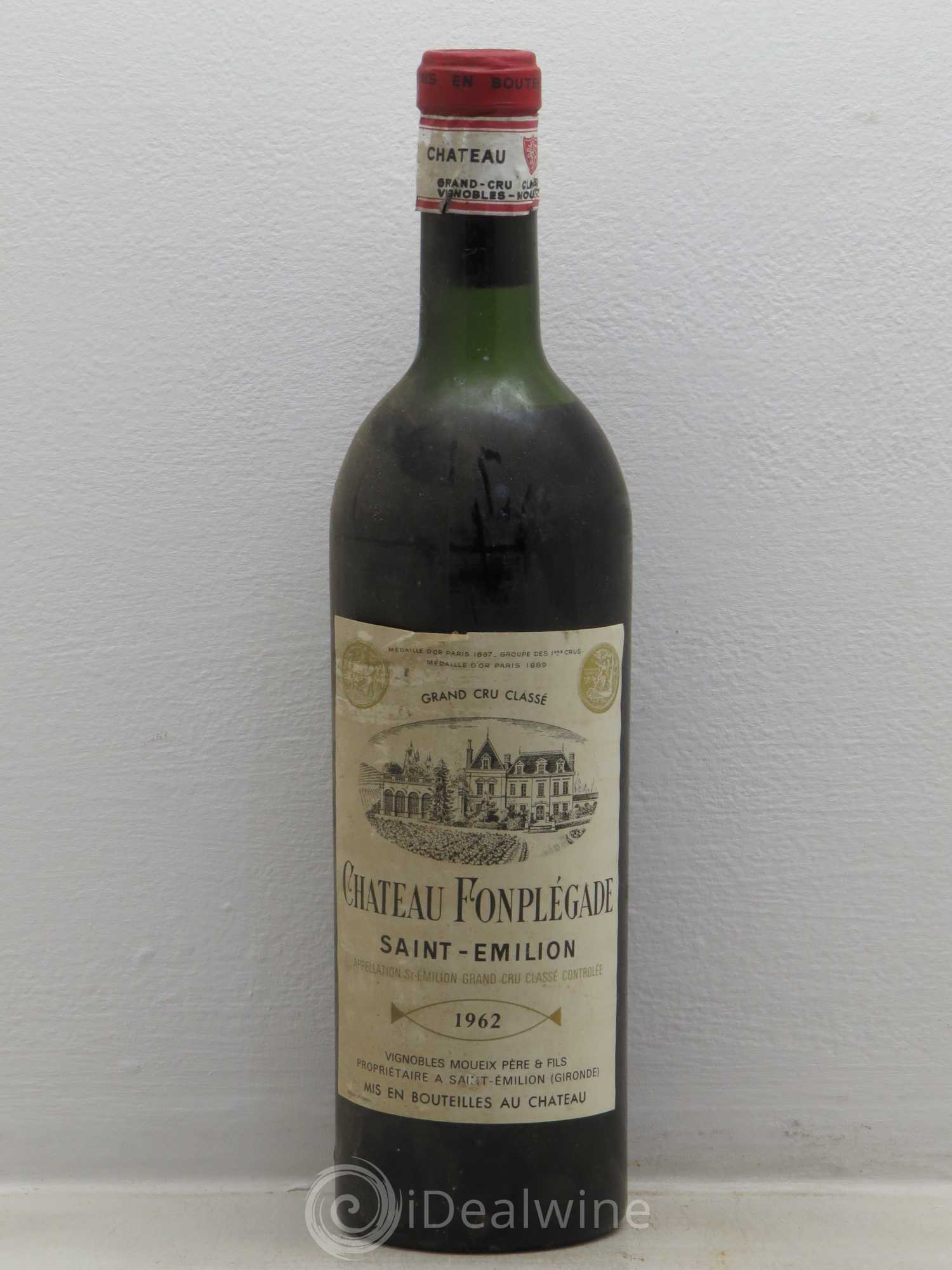 Château Fonplegade Grand Cru Classé 1962 - Lot de 1 bouteille - 0