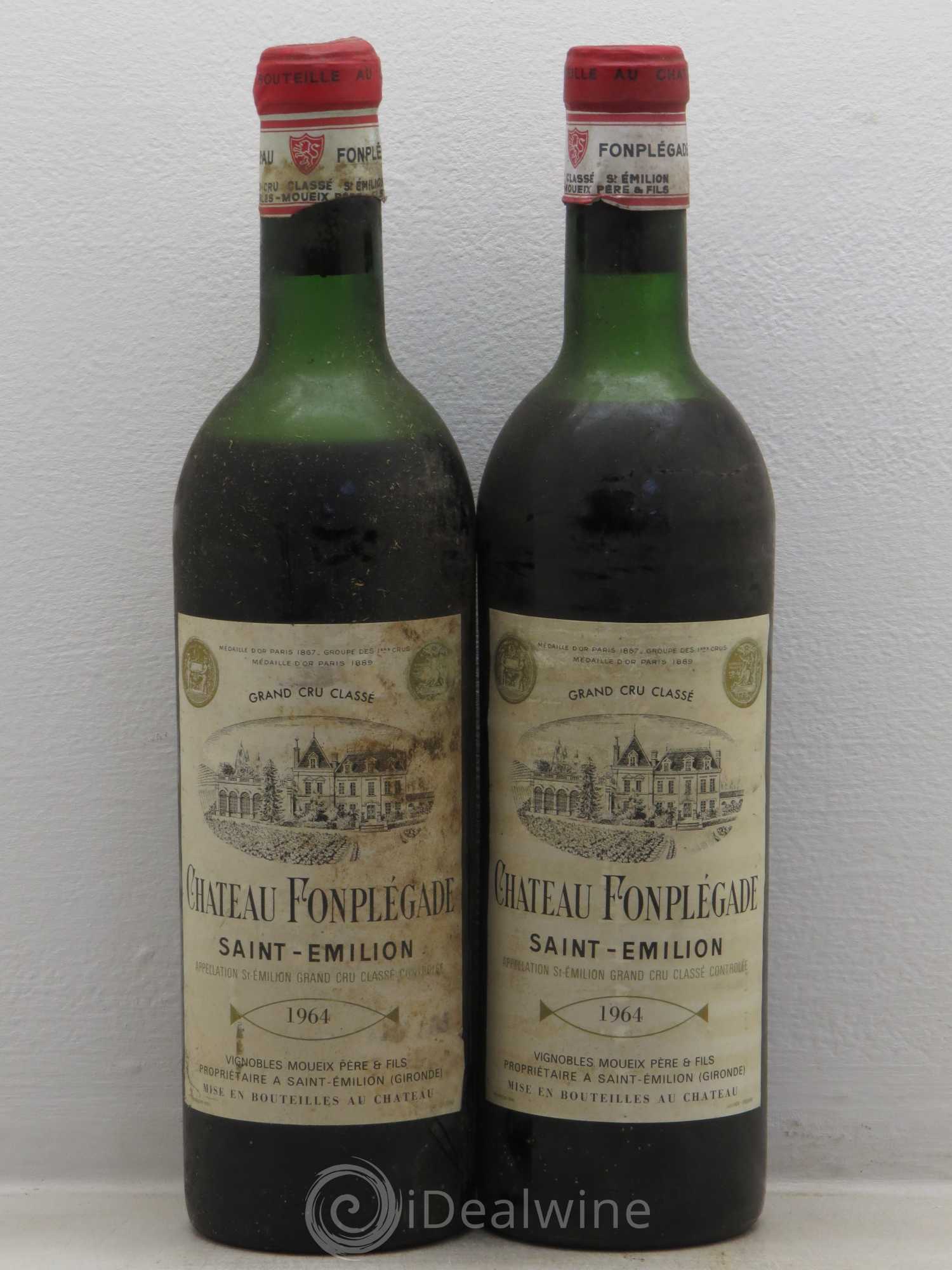 Château Fonplegade Grand Cru Classé 1964 - Lot de 1 bouteille - 0