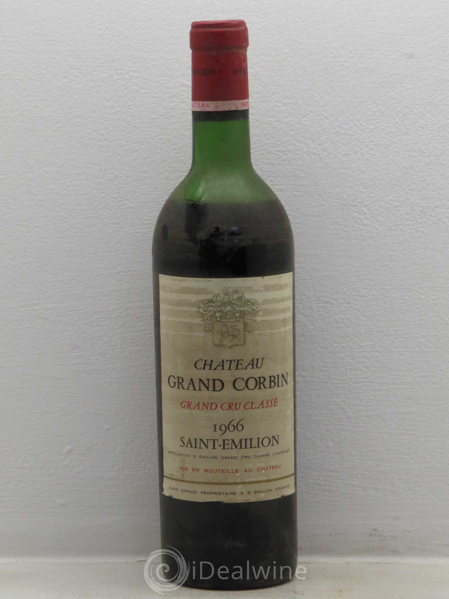 Saint-Émilion Grand Corbin 1966 - Posten von 1 Flasche - 0