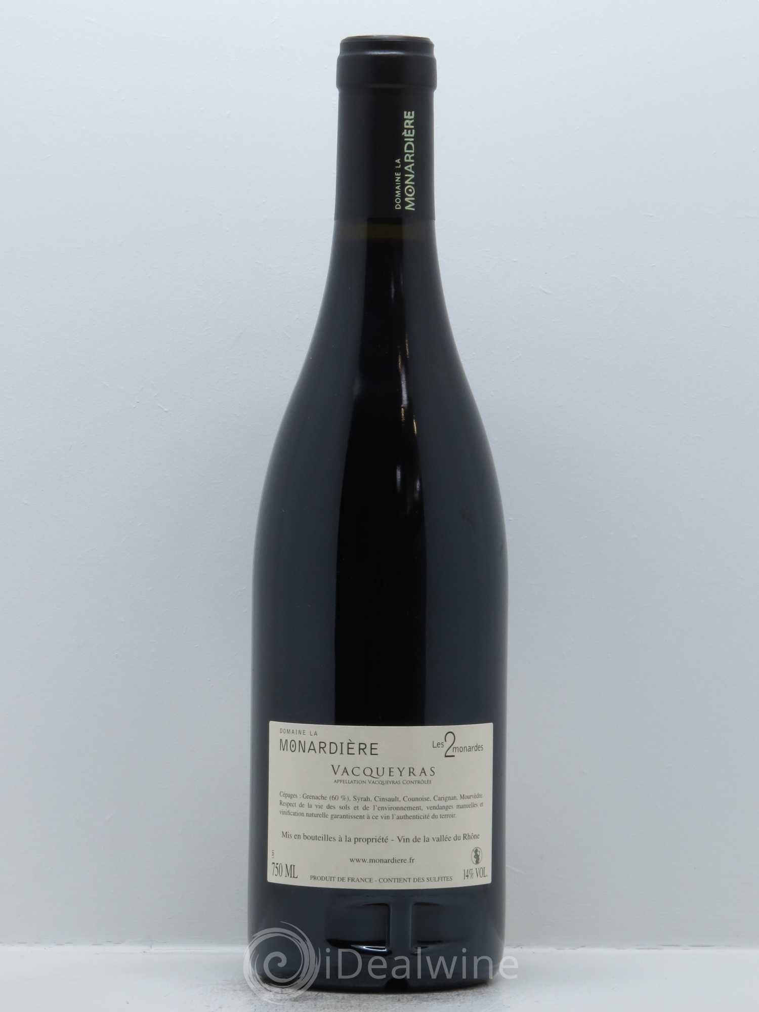 Vacqueyras Les 2 Monardes La Monardière (Domaine) 2014 - Lot de 1 bouteille - 1