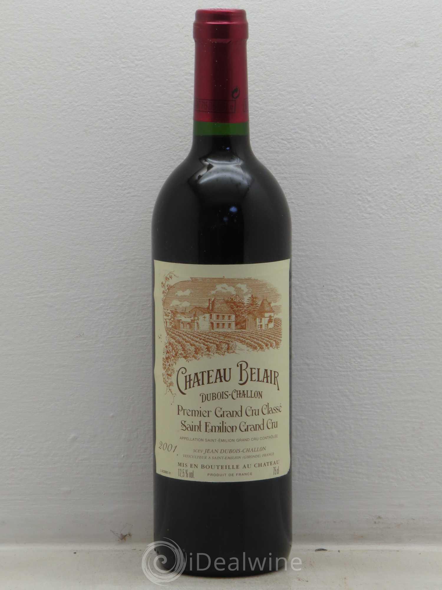 Château Belair (Belair-Monange) 1er Grand Cru Classé B 2001 - Lot de 12 bouteilles - 0