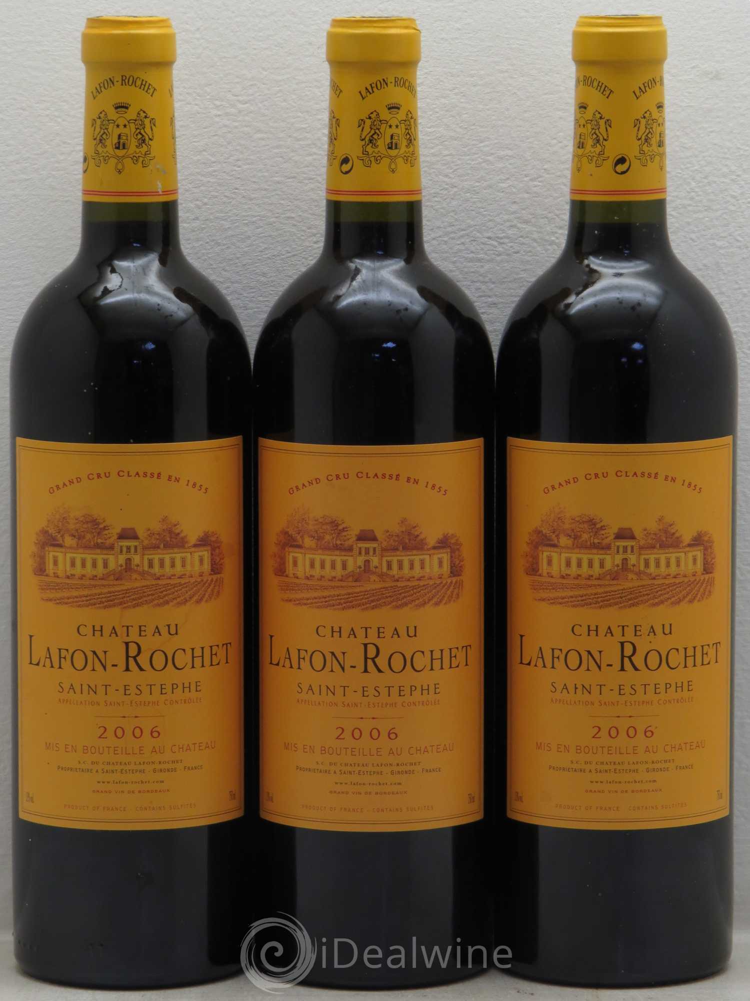 Château Lafon Rochet 4ème Grand Cru Classé 2006 - Lot de 3 bouteilles - 0