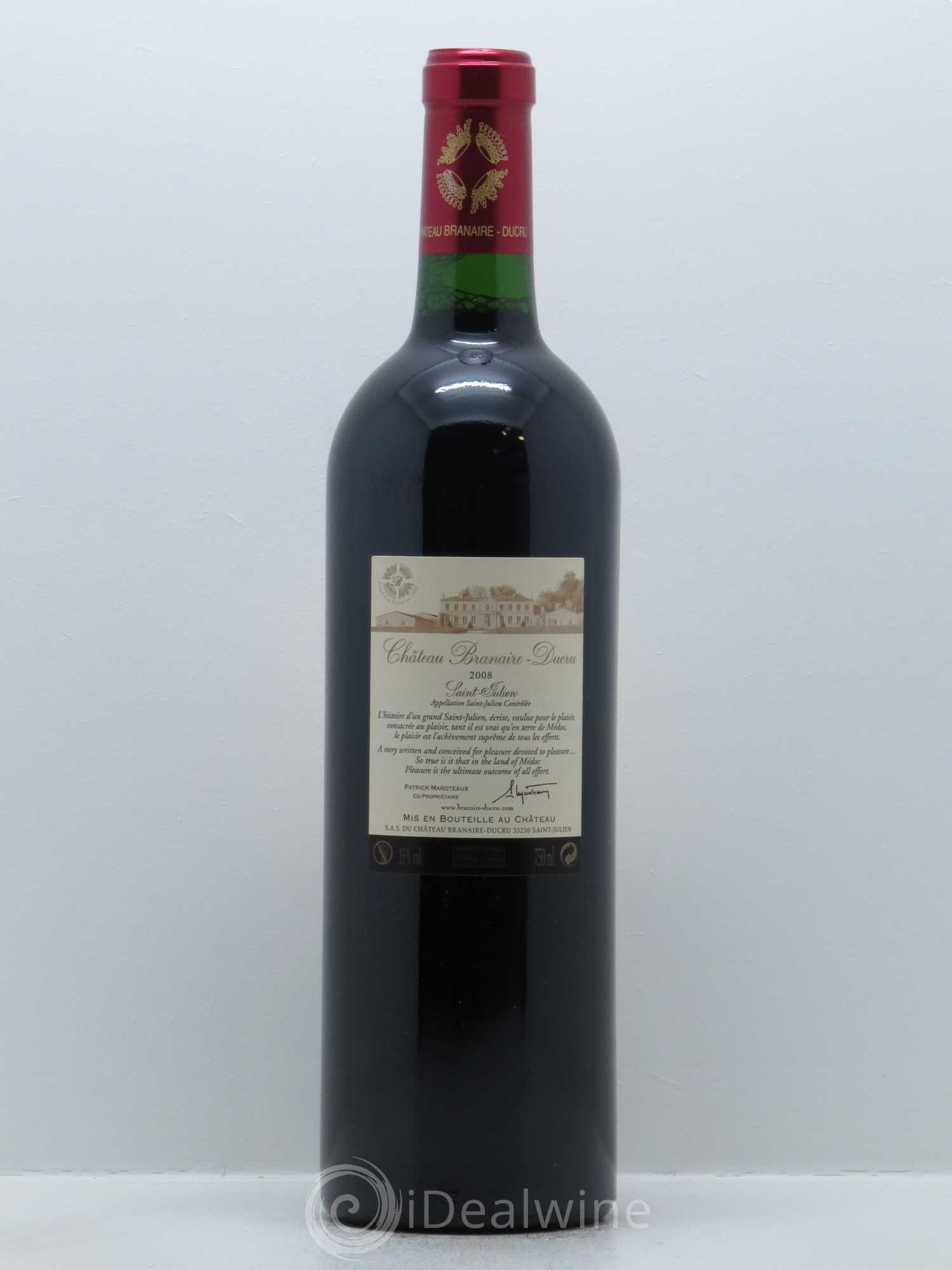 Château Branaire Ducru 4ème Grand Cru Classé 2008 - Lot de 1 bouteille - 1