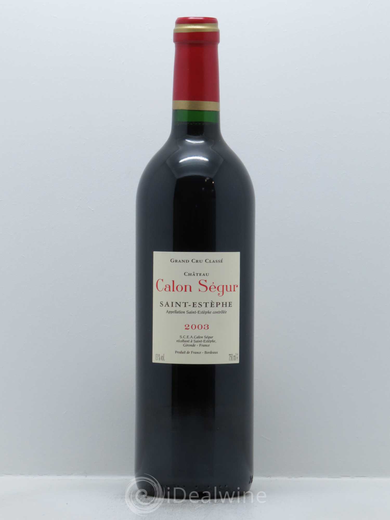 Château Calon Ségur 3ème Grand Cru Classé 2003 - Lot de 1 bouteille - 1