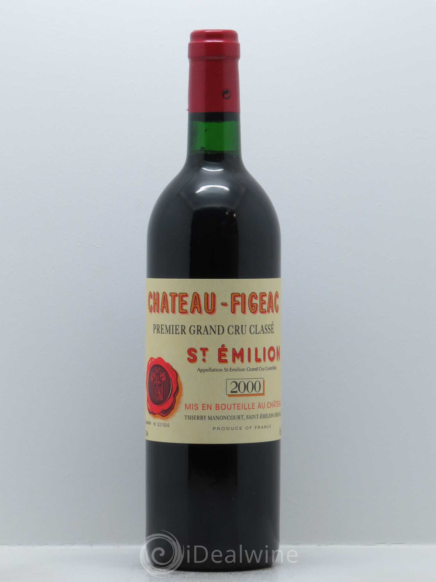 Château Figeac 1er Grand Cru Classé A 2000 - Lot de 1 bouteille - 0