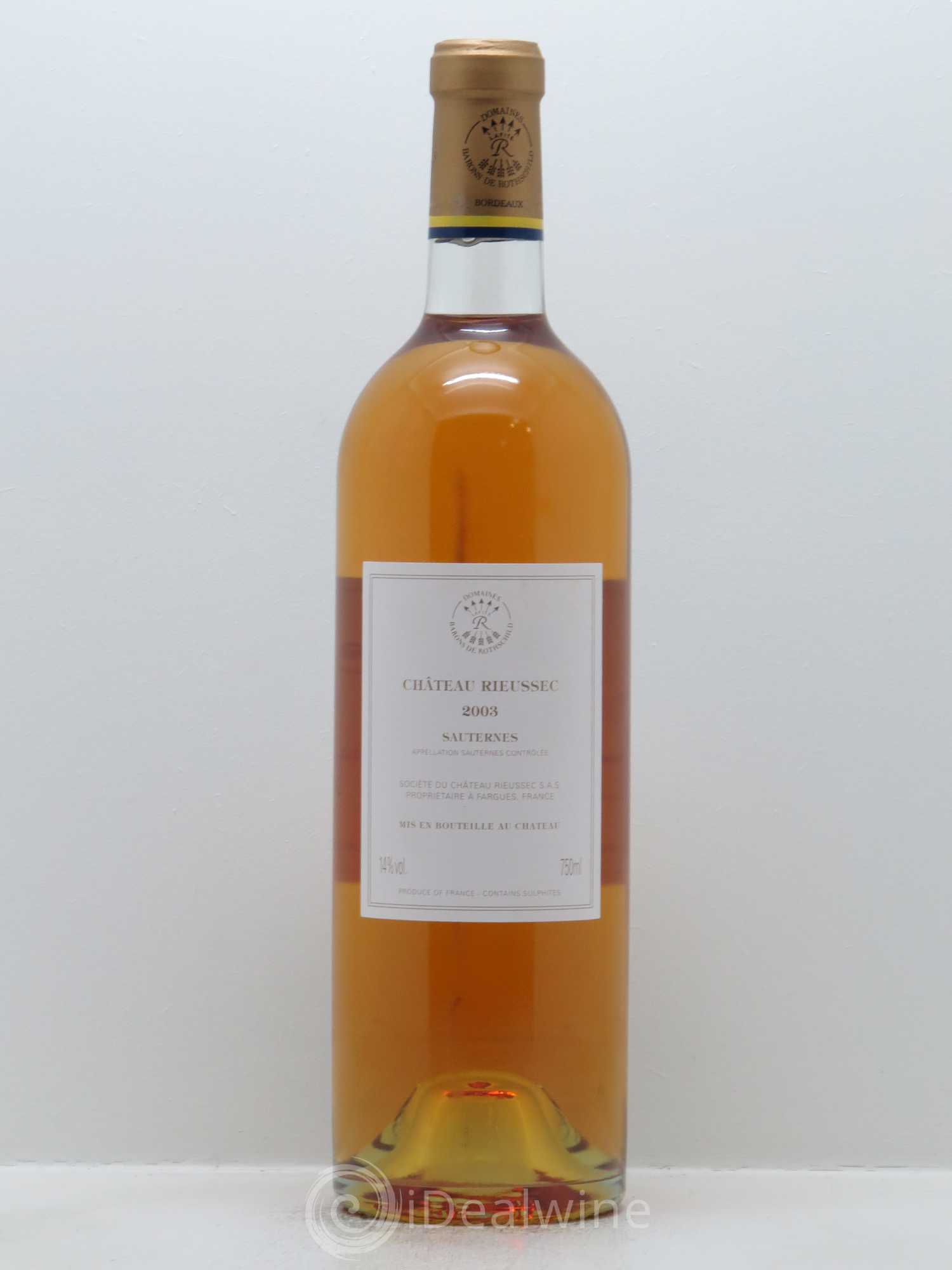 Château Rieussec 1er Grand Cru Classé 2003 - Posten von 1 Flasche - 1