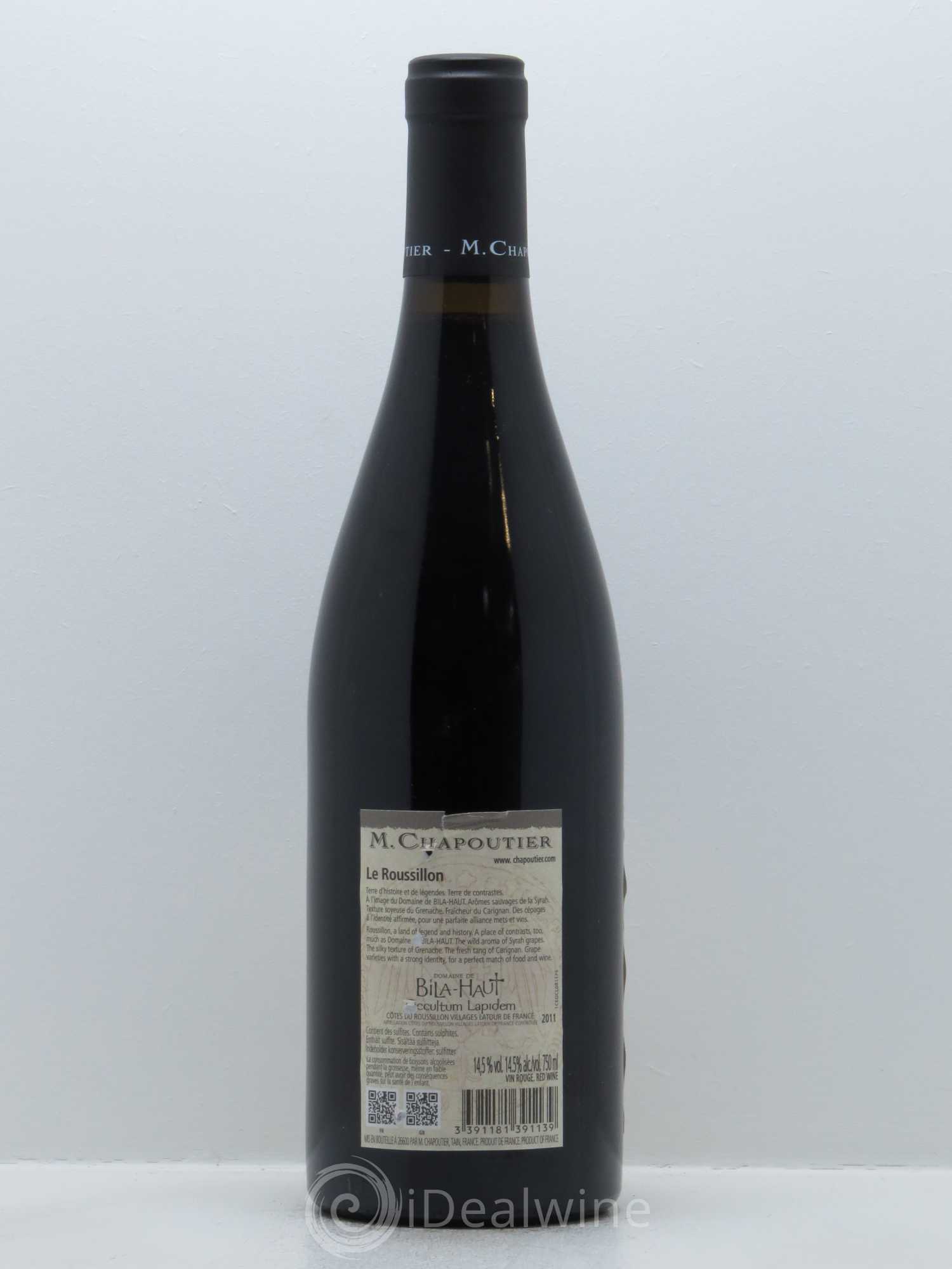Côtes du Roussillon Villages Latour de France Bila-Haut (Domaine) Occultum Lapidem Chapoutier 2011 - Lot de 1 bouteille - 1