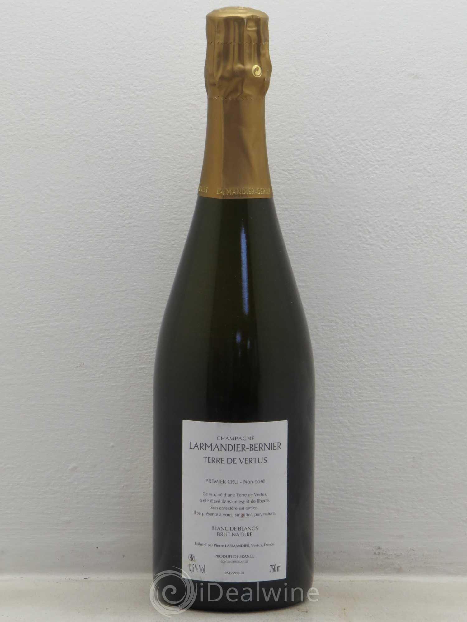 Terre de Vertus 1er Cru Non dosé Larmandier-Bernier 2010 - Lot de 1 bouteille - 1