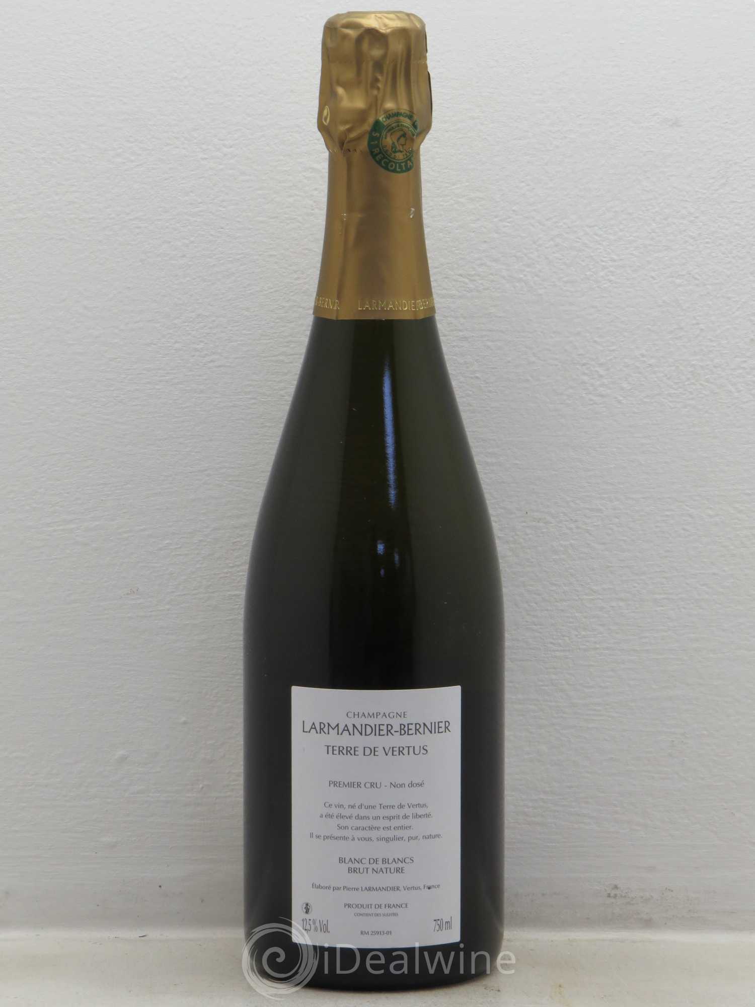 Terre de Vertus 1er Cru Non dosé Larmandier-Bernier 2010 - Lot de 1 bouteille - 1