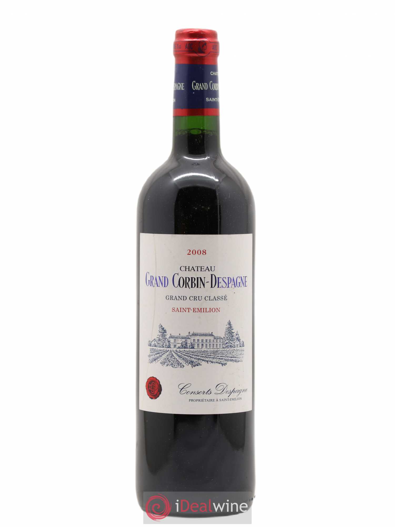 Château Grand Corbin Despagne Grand Cru Classé 2008 - Lot de 1 bouteille - 0