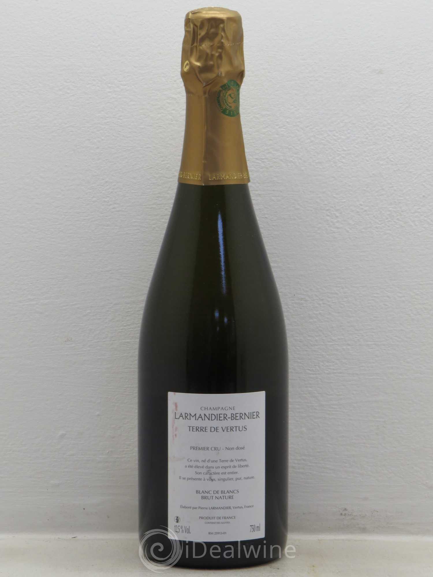 Terre de Vertus 1er Cru Non dosé Larmandier-Bernier 2010 - Lot de 1 bouteille - 1