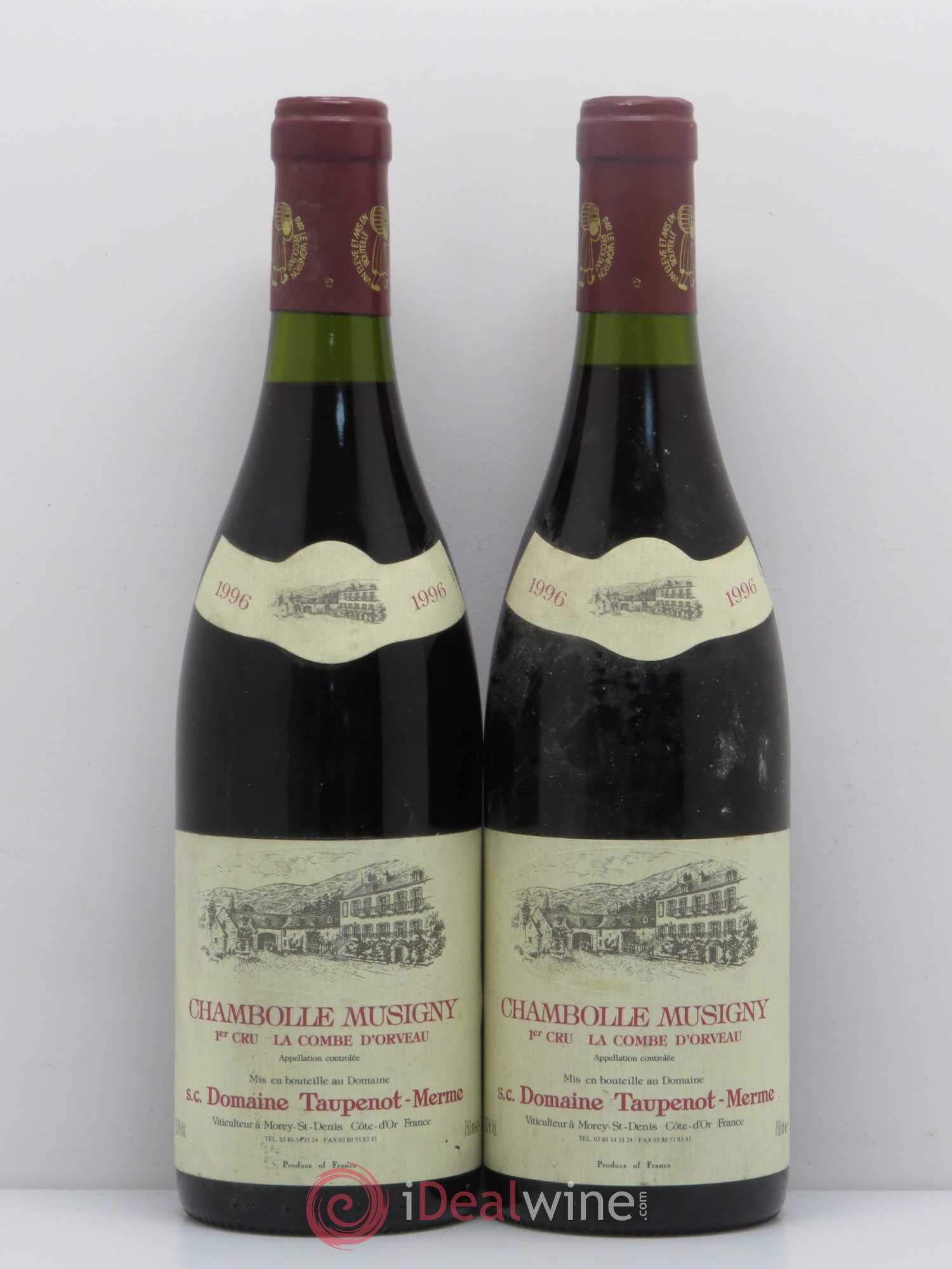 Chambolle-Musigny 1er Cru Combe D'Orveau Taupenot-Merme 1996 - Posten von 2 Flaschen - 0