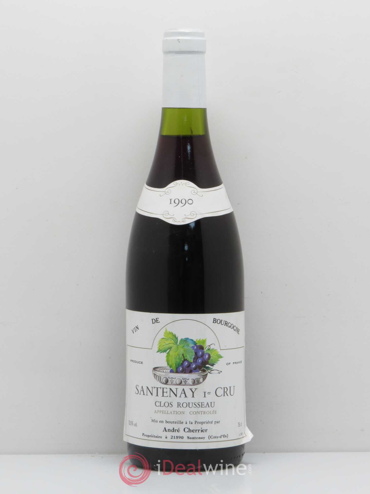 Santenay 1er Cru Clos Rousseau A Cherrier 1990 - Lot de 1 bouteille - 0
