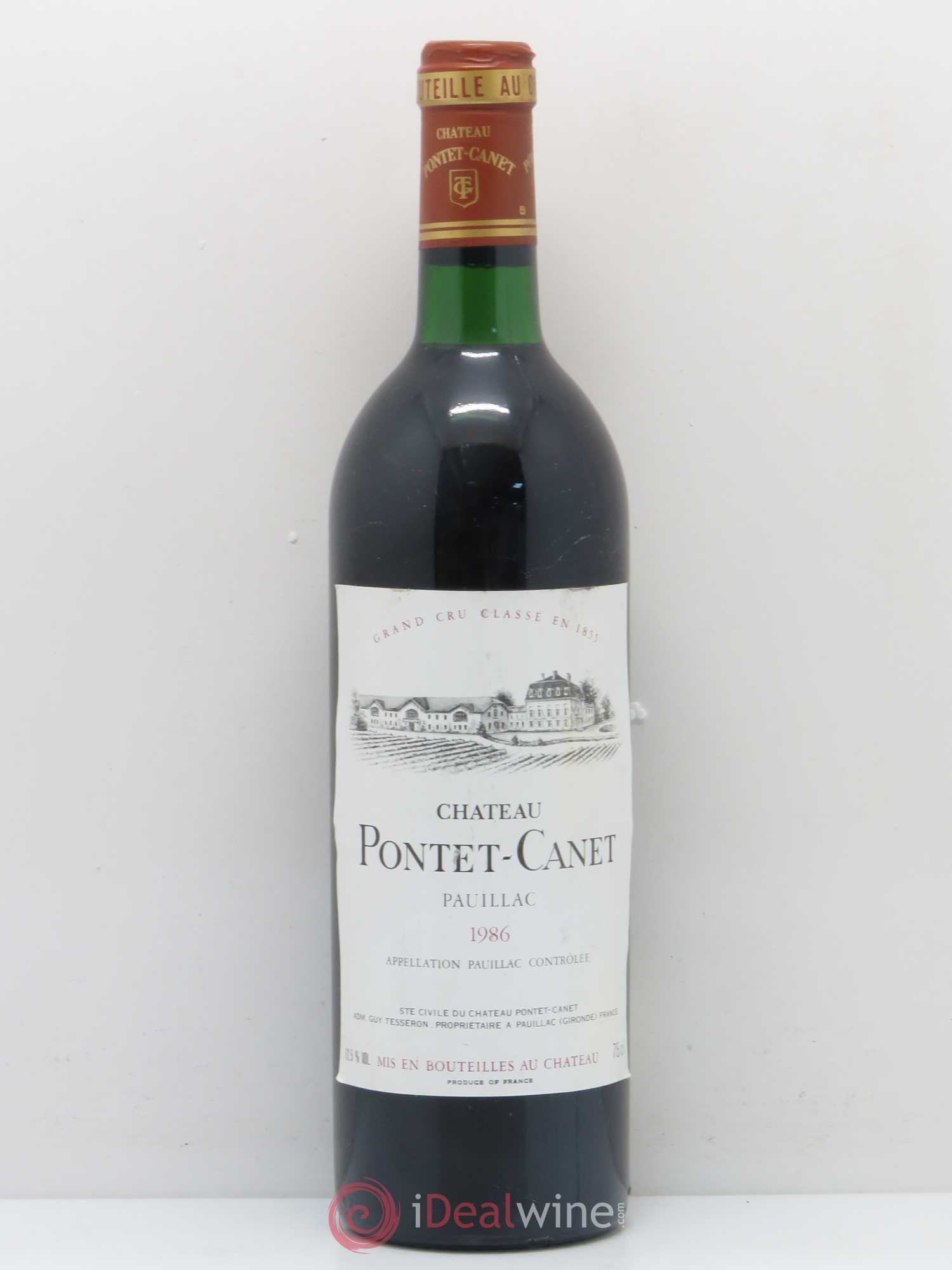 Château Pontet Canet 5ème Grand Cru Classé 1986 - Lot de 1 bouteille - 0