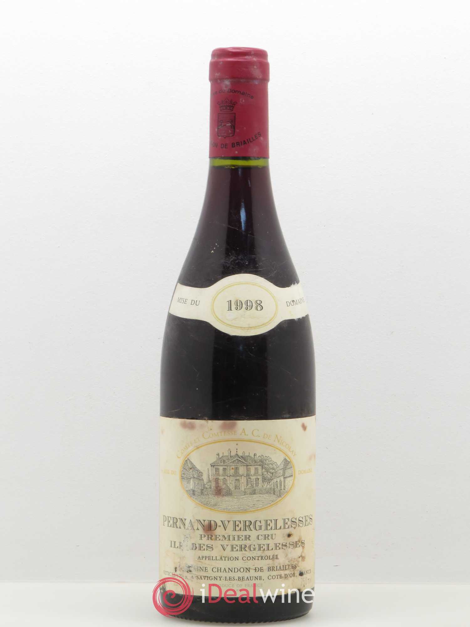 Pernand-Vergelesses 1er Cru Ile des Vergelesses Chandon de Briailles 1998 - Lot de 1 bouteille - 0