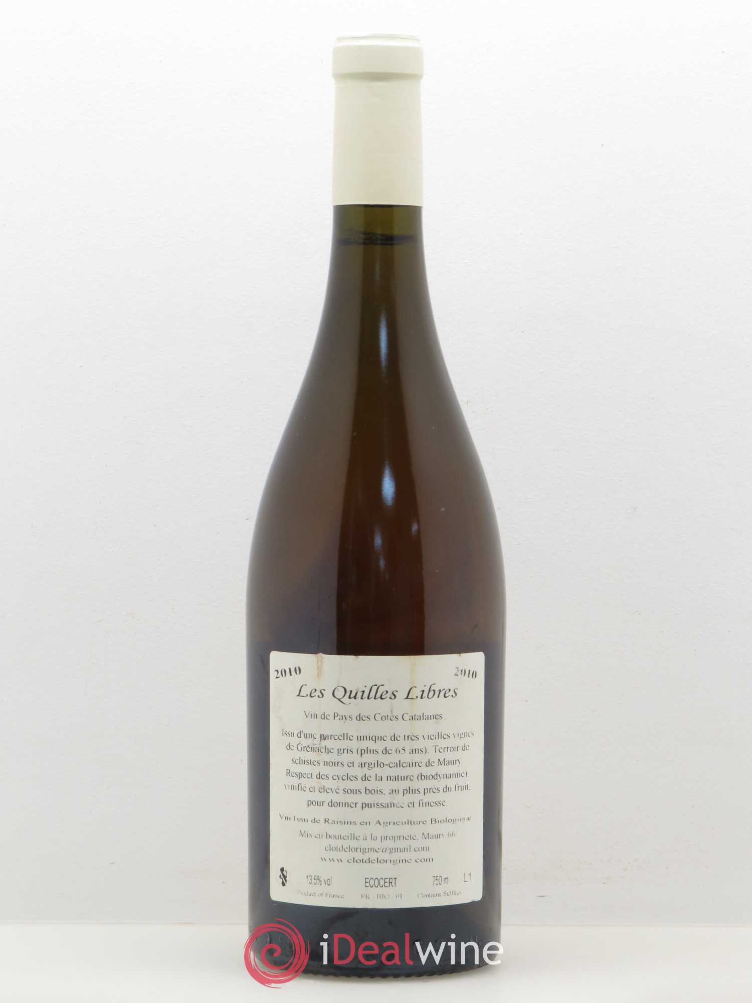 Côtes Catalanes (VDP des Côtes Catalanes) Clot de l'Origine Les Quilles Libres 2010 - Posten von 1 Flasche - 1