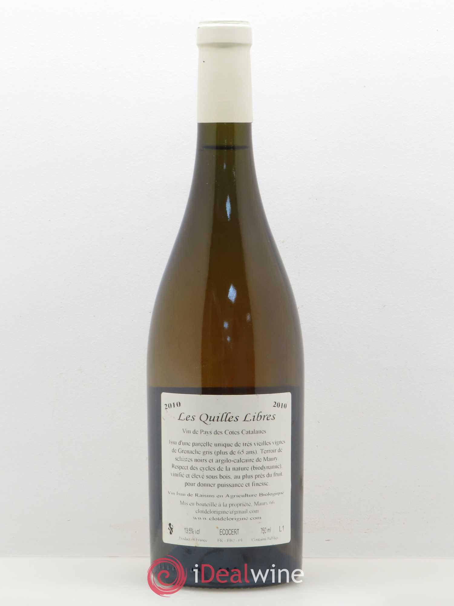 Côtes Catalanes (VDP des Côtes Catalanes) Clot de l'Origine Les Quilles Libres 2010 - Posten von 1 Flasche - 1
