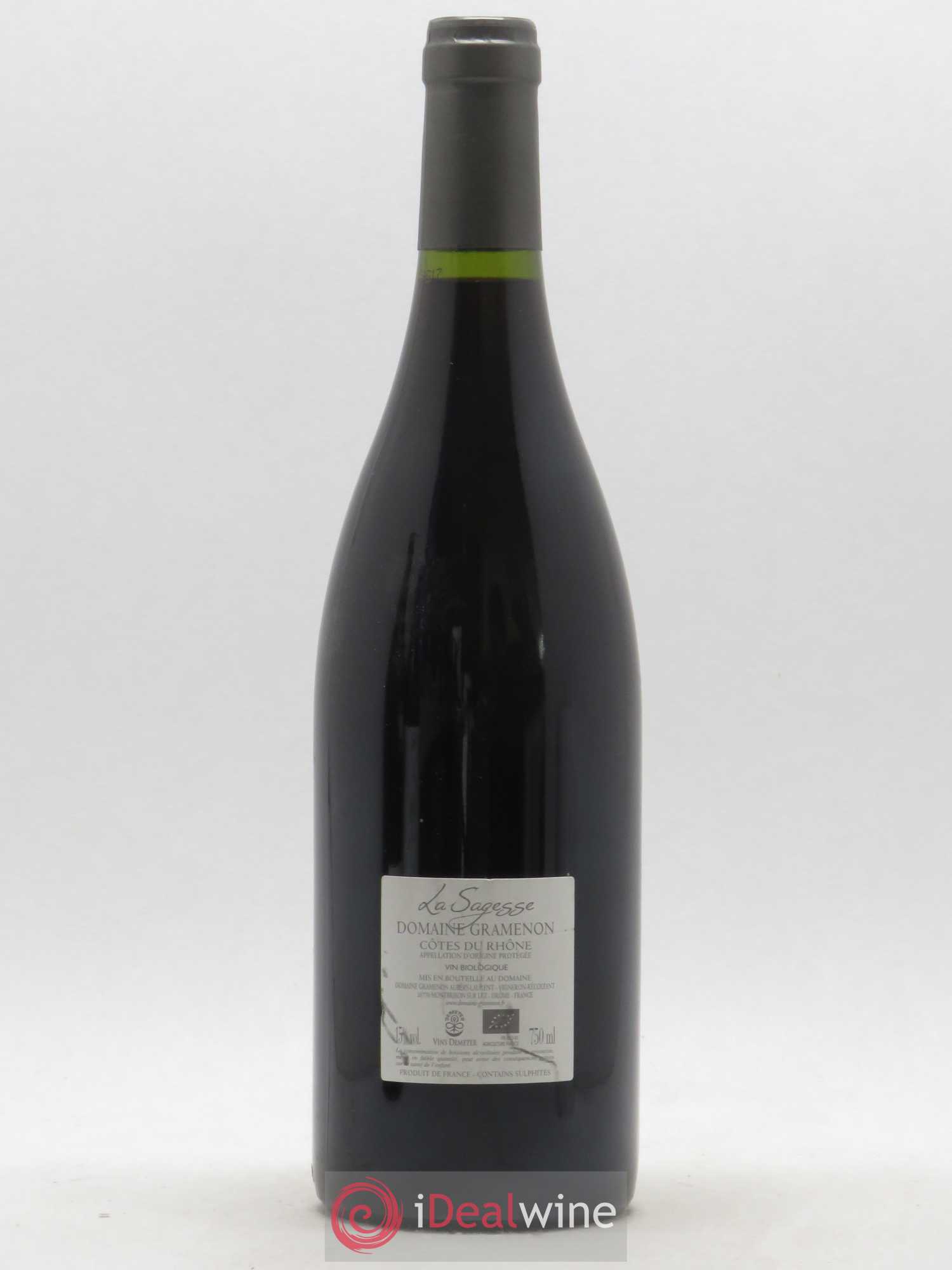 Côtes-du-Rhône La Sagesse Gramenon (Domaine) 2017 - Lot de 1 bouteille - 1