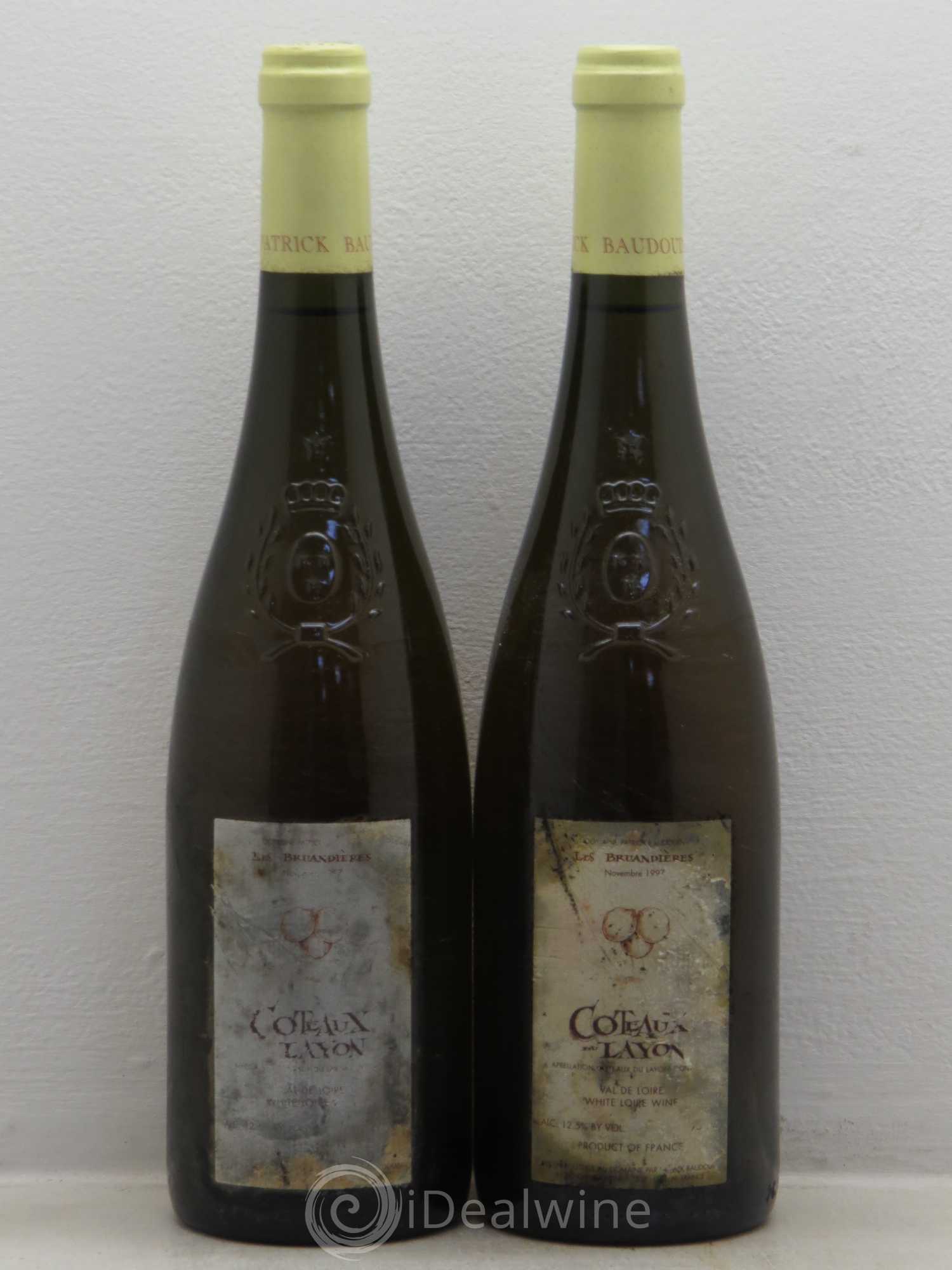 Coteaux du Layon Les Bruandières - Patrick Baudouin 1997 - Lotto di 2 bottiglie - 0