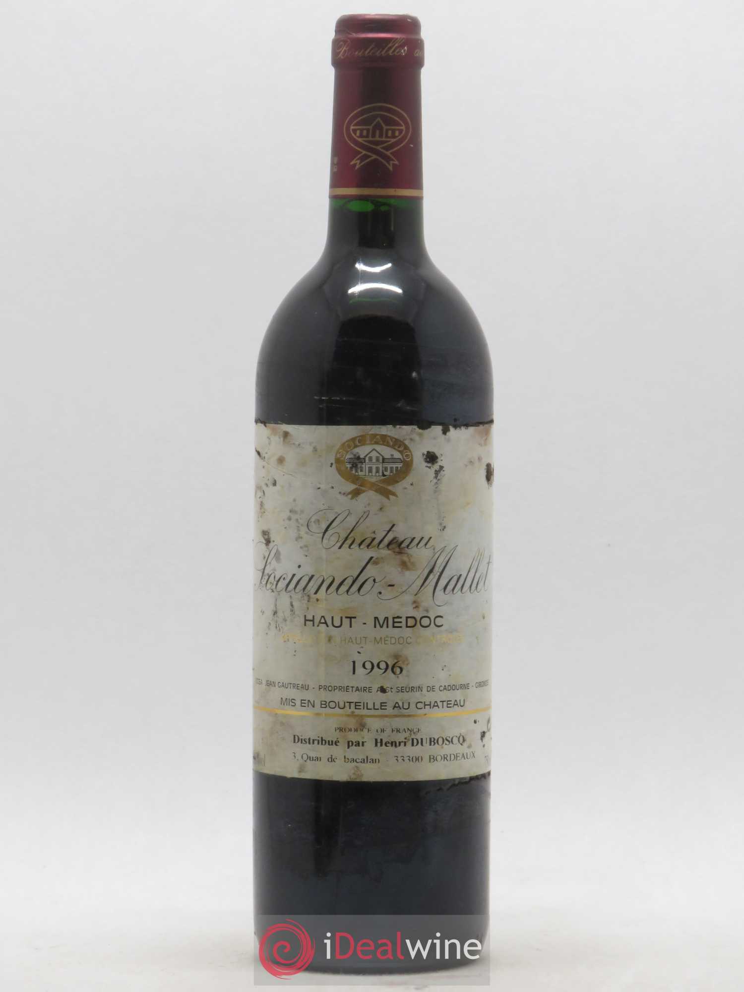 Château Sociando Mallet 1996 - Lot de 1 bouteille - 0