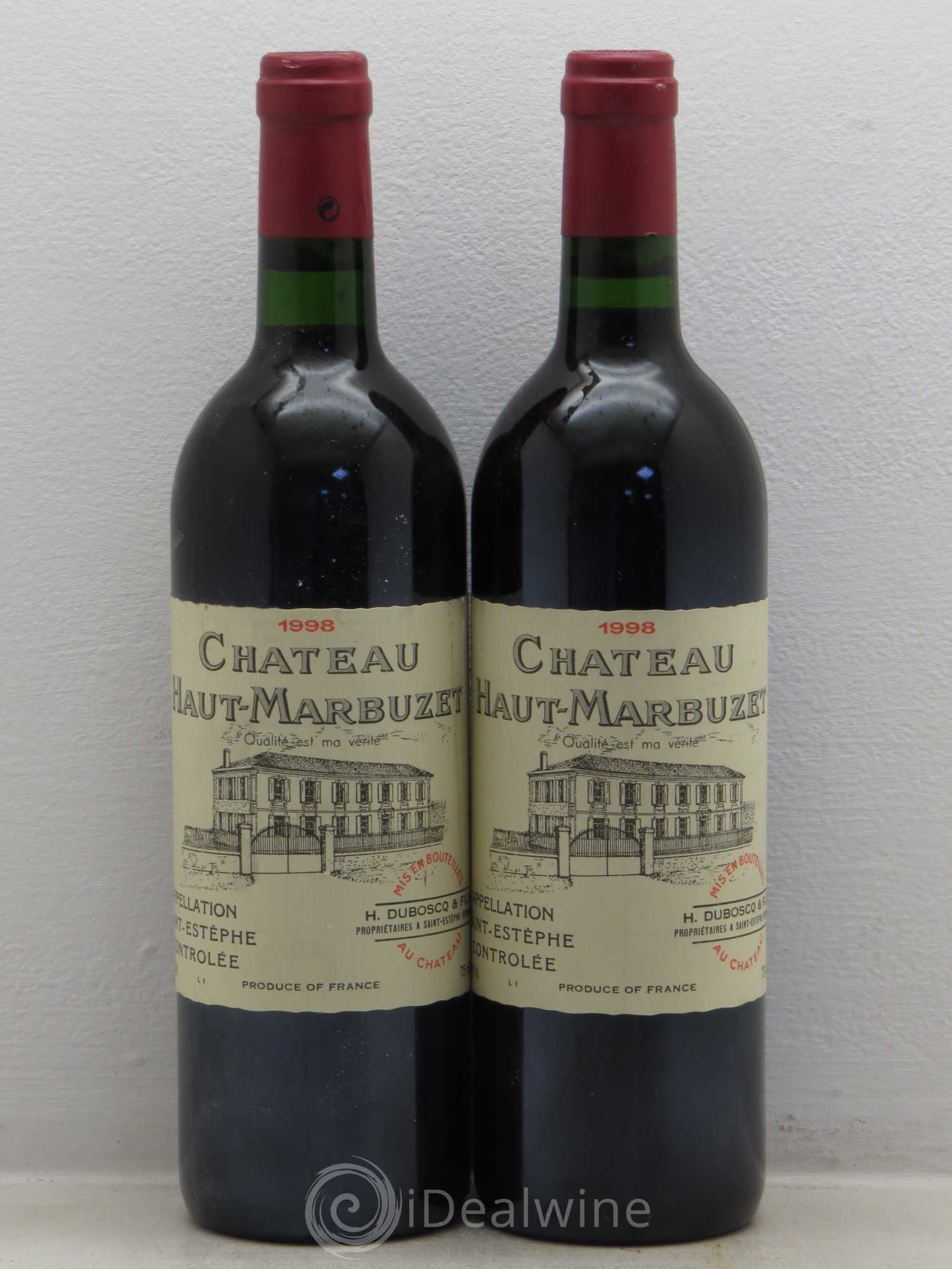 Château Haut Marbuzet 1998 - Lot de 2 bouteilles - 0