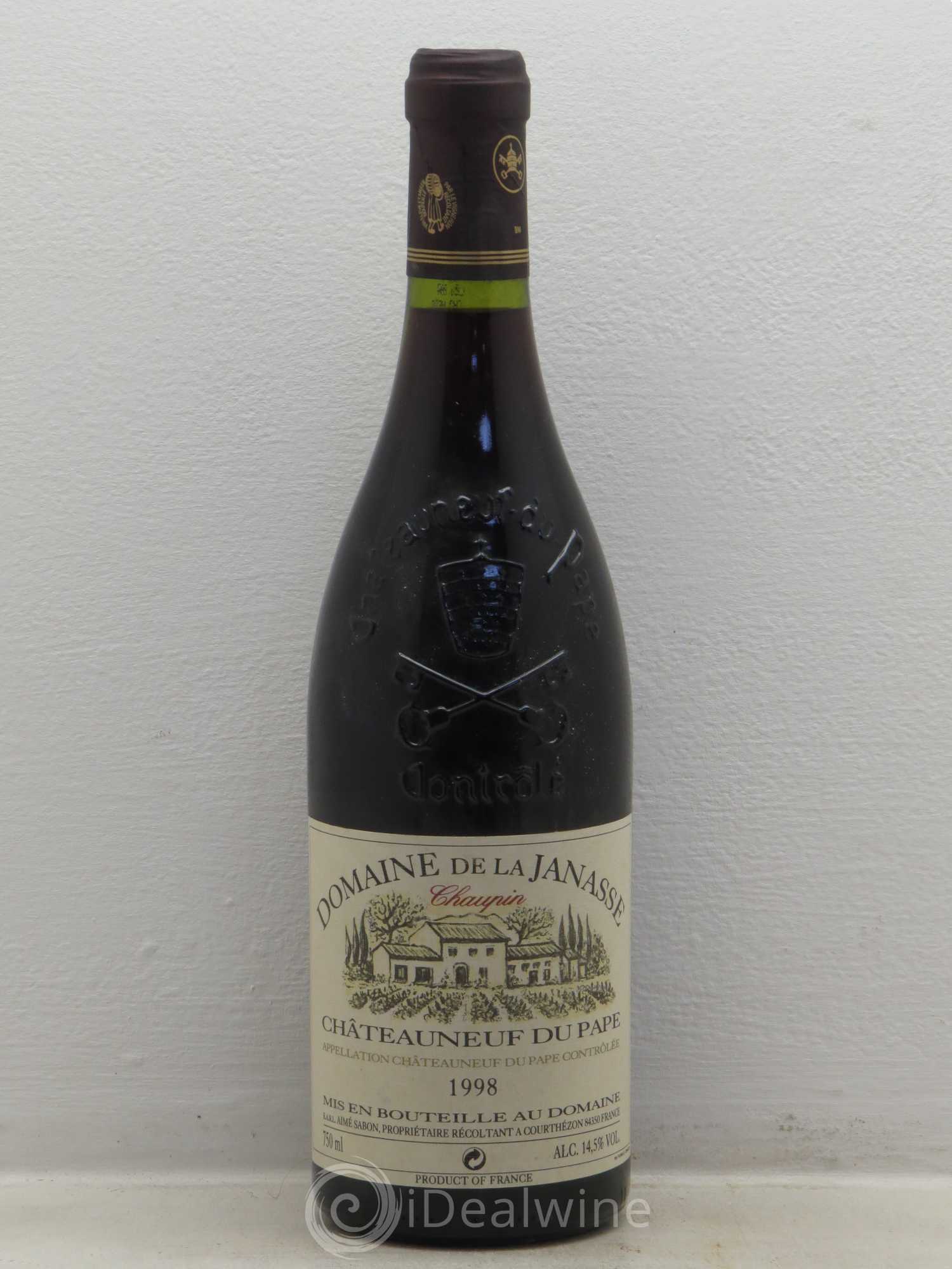 Châteauneuf-du-Pape Cuvée Chaupin La Janasse (Domaine de) 1998 - Lot de 1 bouteille - 0