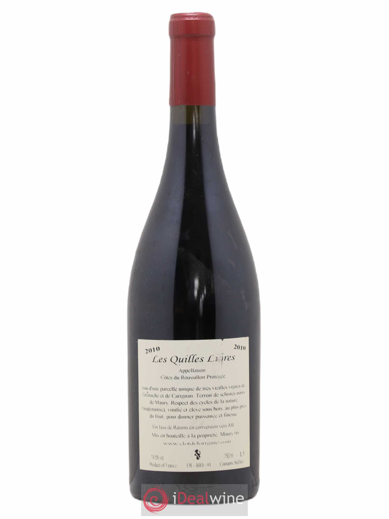 Côtes du Roussillon Clot De L'Origine Les Quilles Libres 2010 - Lotto di 1 bottiglia - 1