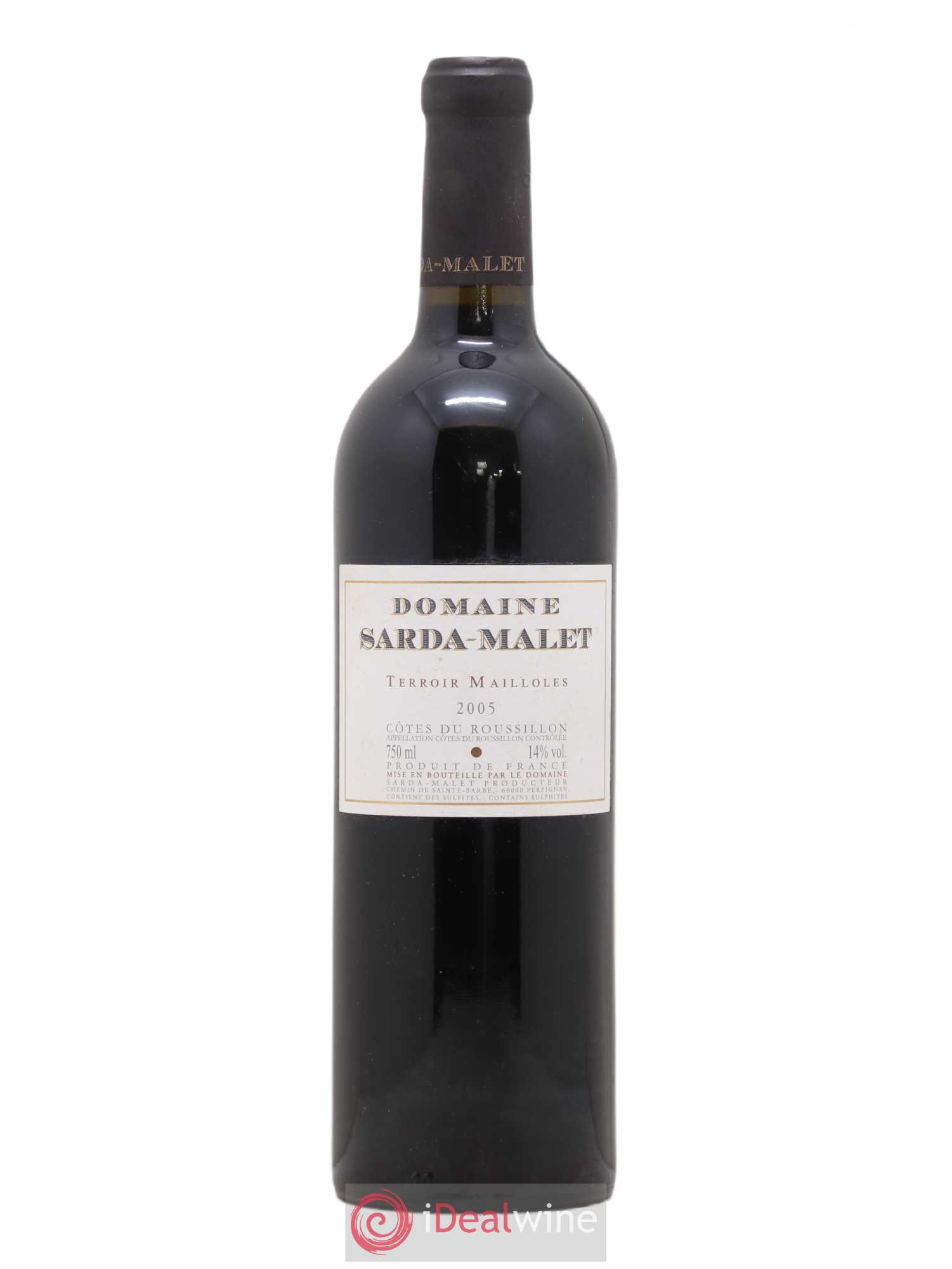 Côtes du Roussillon Domaine Sarda-Malet Terroir de Mailloles Jérôme Malet 2005 - Lot de 1 bouteille - 0