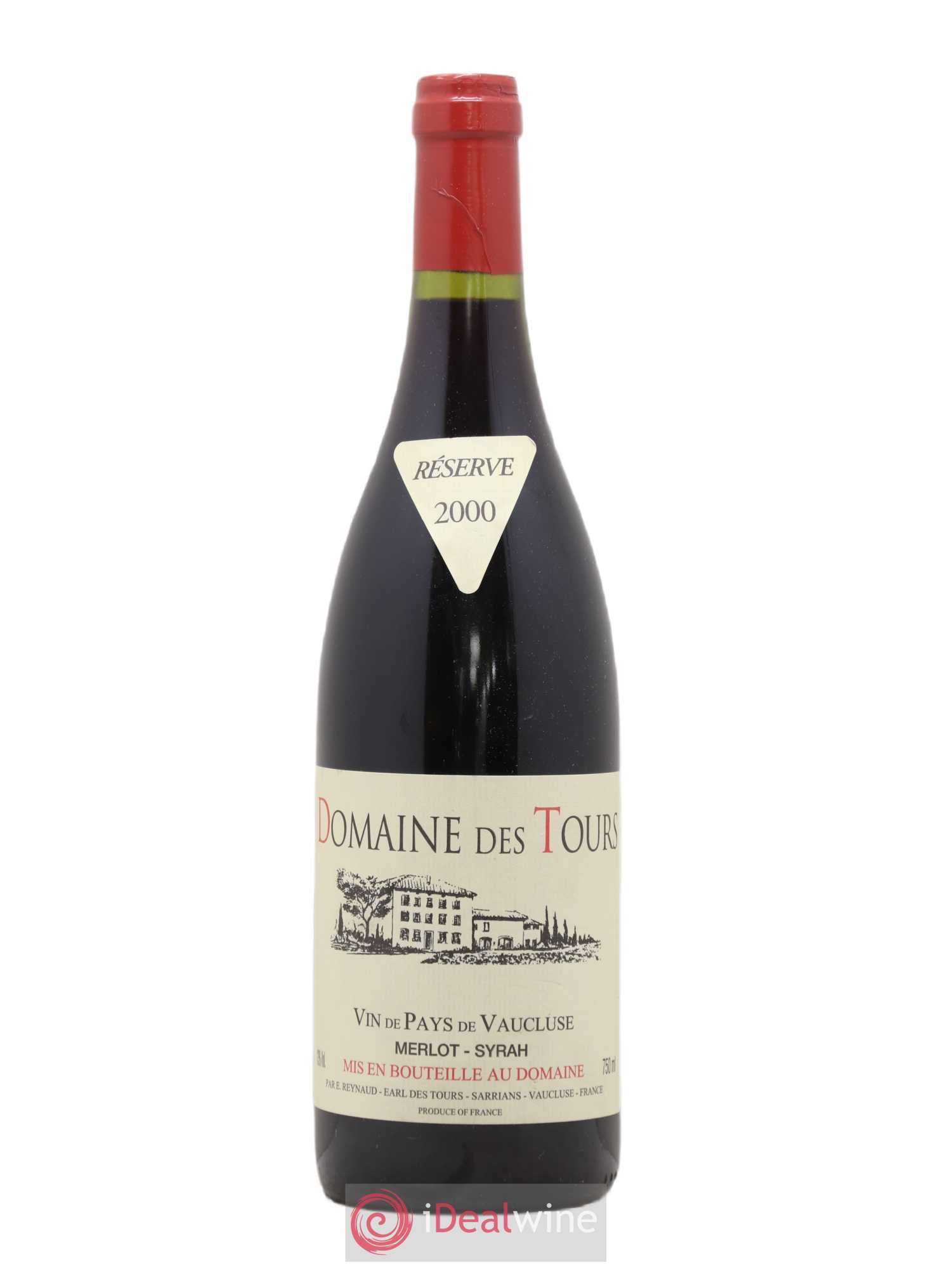 Vaucluse Domaine des Tours Merlot-Syrah Emmanuel Reynaud 2000 - Lot de 1 bouteille - 0