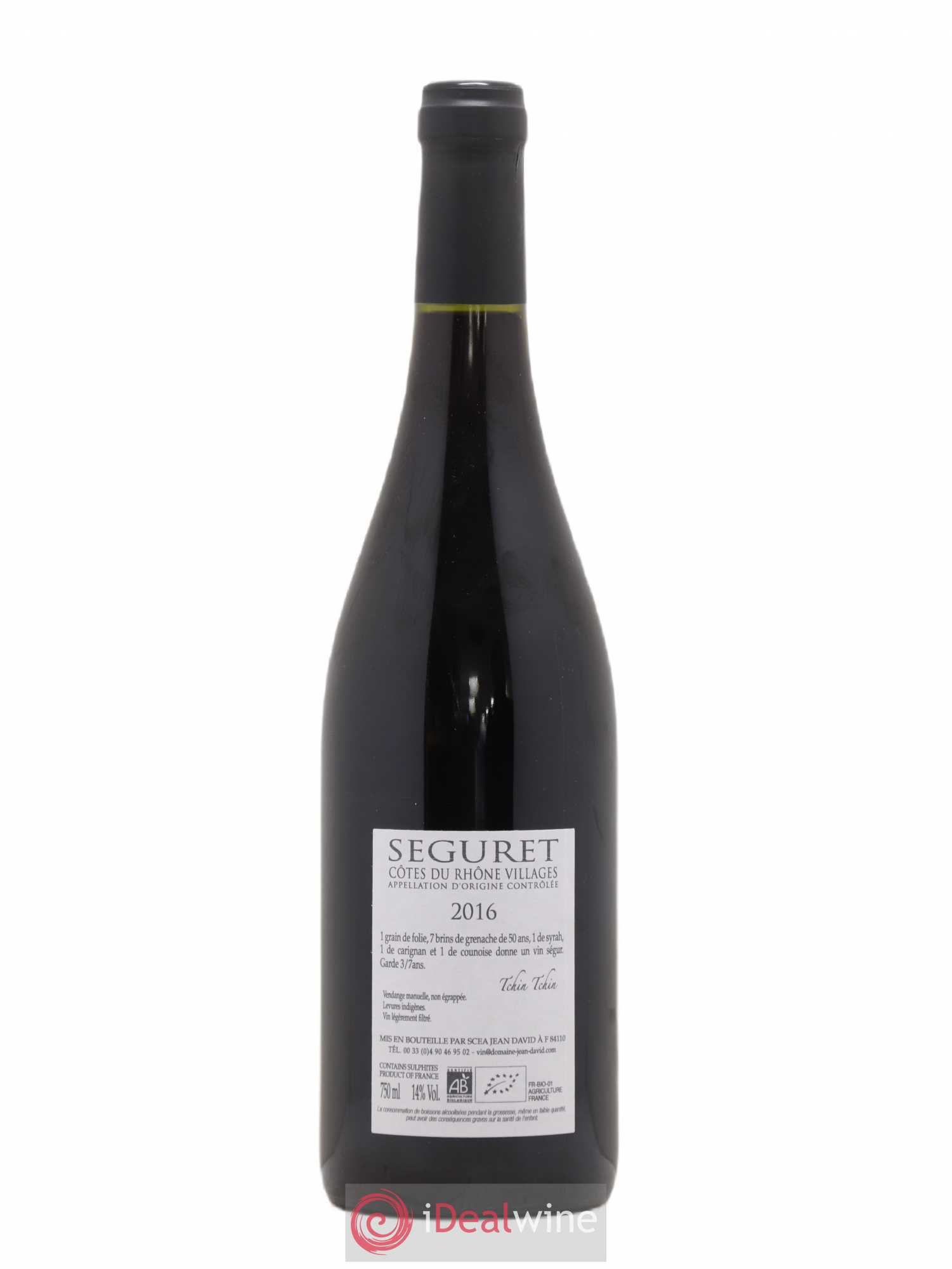 Côtes-du-Rhône Villages Seguret Domaine Jean David 2016 - Posten von 1 Flasche - 1