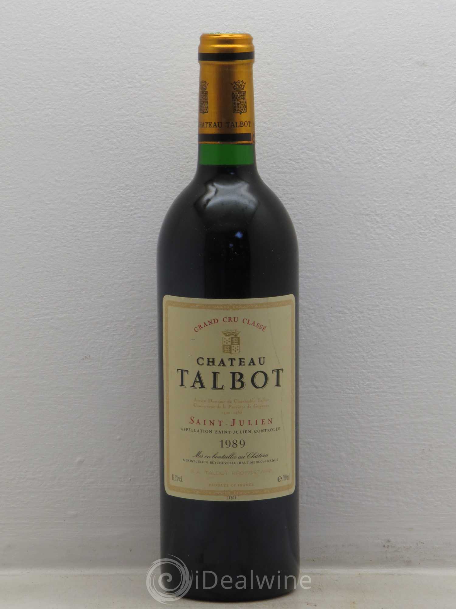 Château Talbot 4ème Grand Cru Classé 1989 - Lot de 1 bouteille - 0