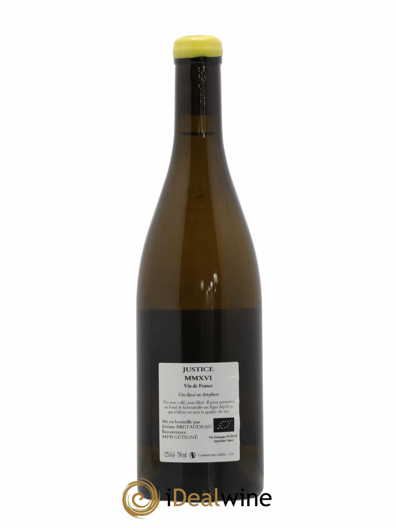 Vin de France La Justice Jérôme Bretaudeau - Domaine de Bellevue 2016 - Lot de 1 bouteille - 1