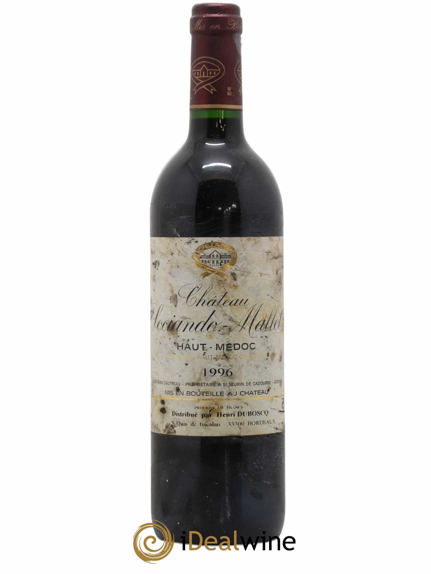 Château Sociando Mallet 1996 - Lot de 1 bouteille - 0