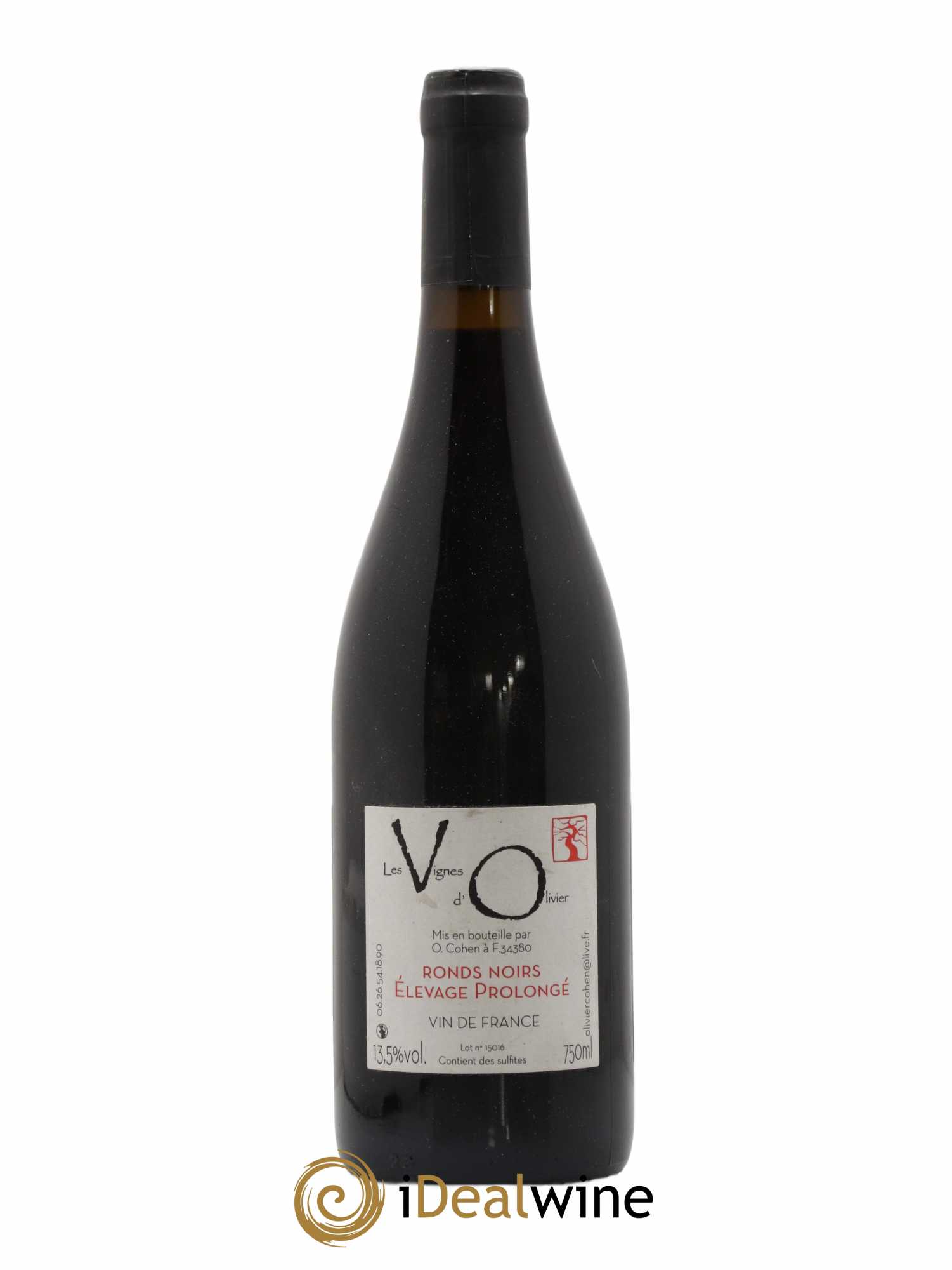 Vin de France Olivier Cohen Les Vignes d'Olivier Ronds Noirs Elevage Prolongé 2016 - Lot de 1 bouteille - 0