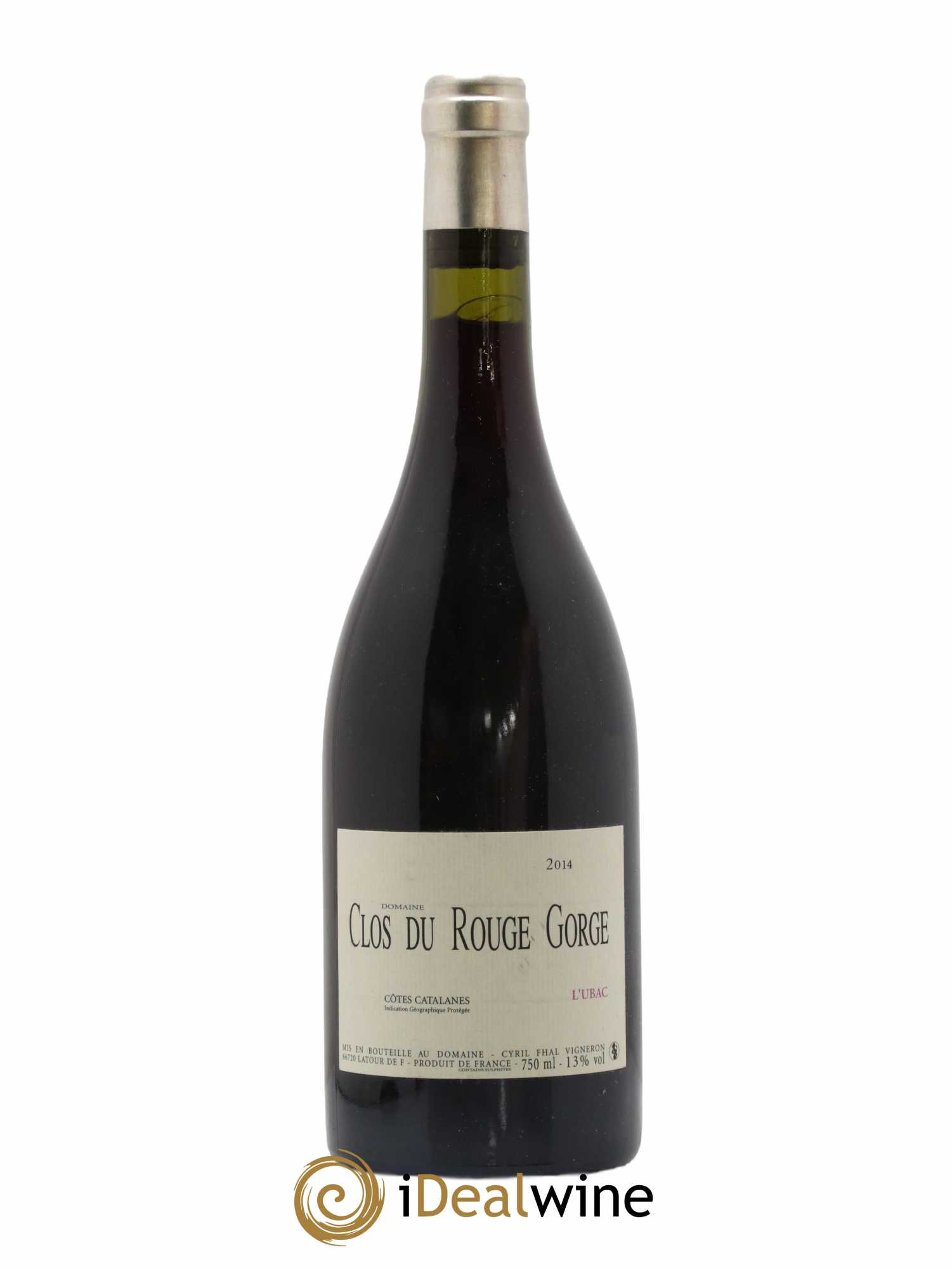 Côtes Catalanes Clos du Rouge Gorge L'Ubac Cyril Fhal 2014 - Lot de 1 bouteille - 0
