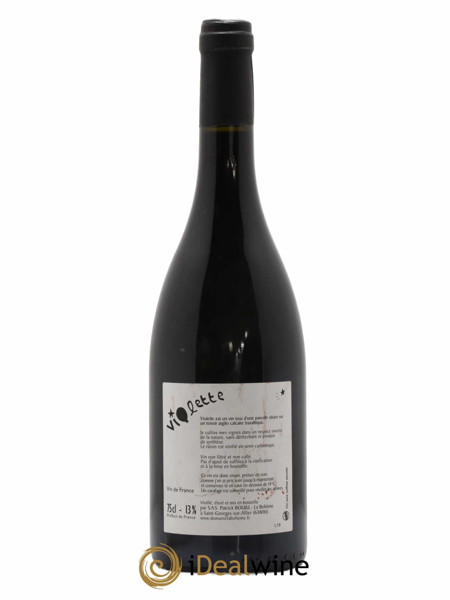 Vin de France Violette Patrick Bouju - La Bohème 2018 - Lot de 1 bouteille - 1