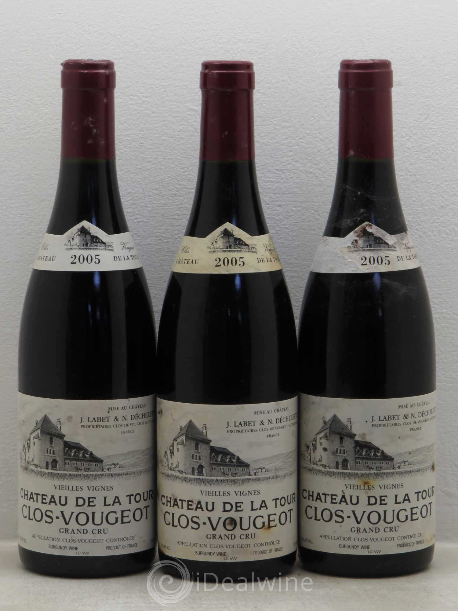 Clos de Vougeot Grand Cru Vieilles Vignes Château de La Tour 2005 - Lot de 3 bouteilles - 0