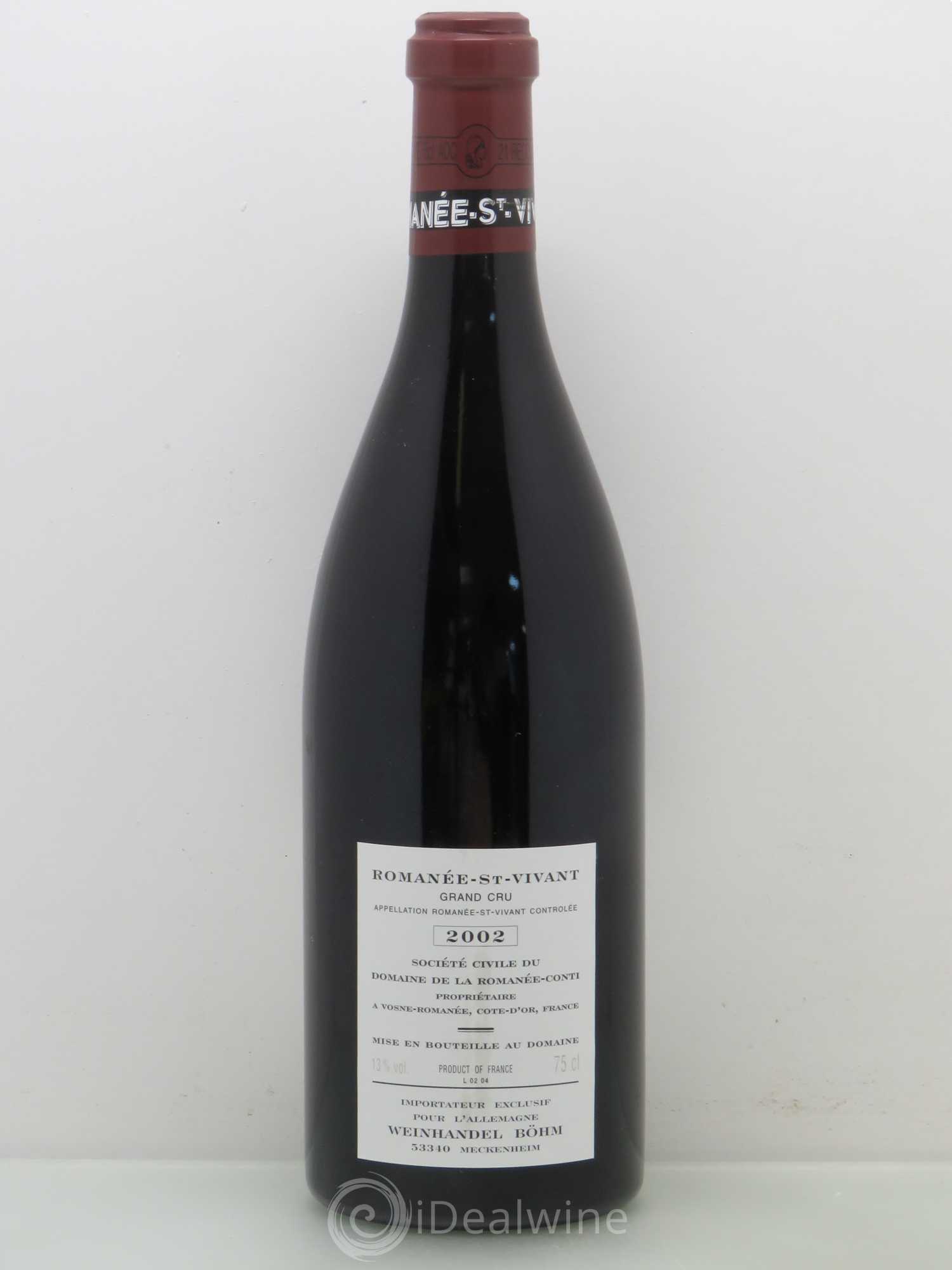 Romanée-Saint-Vivant Grand Cru Domaine de la Romanée-Conti 2002 - Lot de 1 bouteille - 1